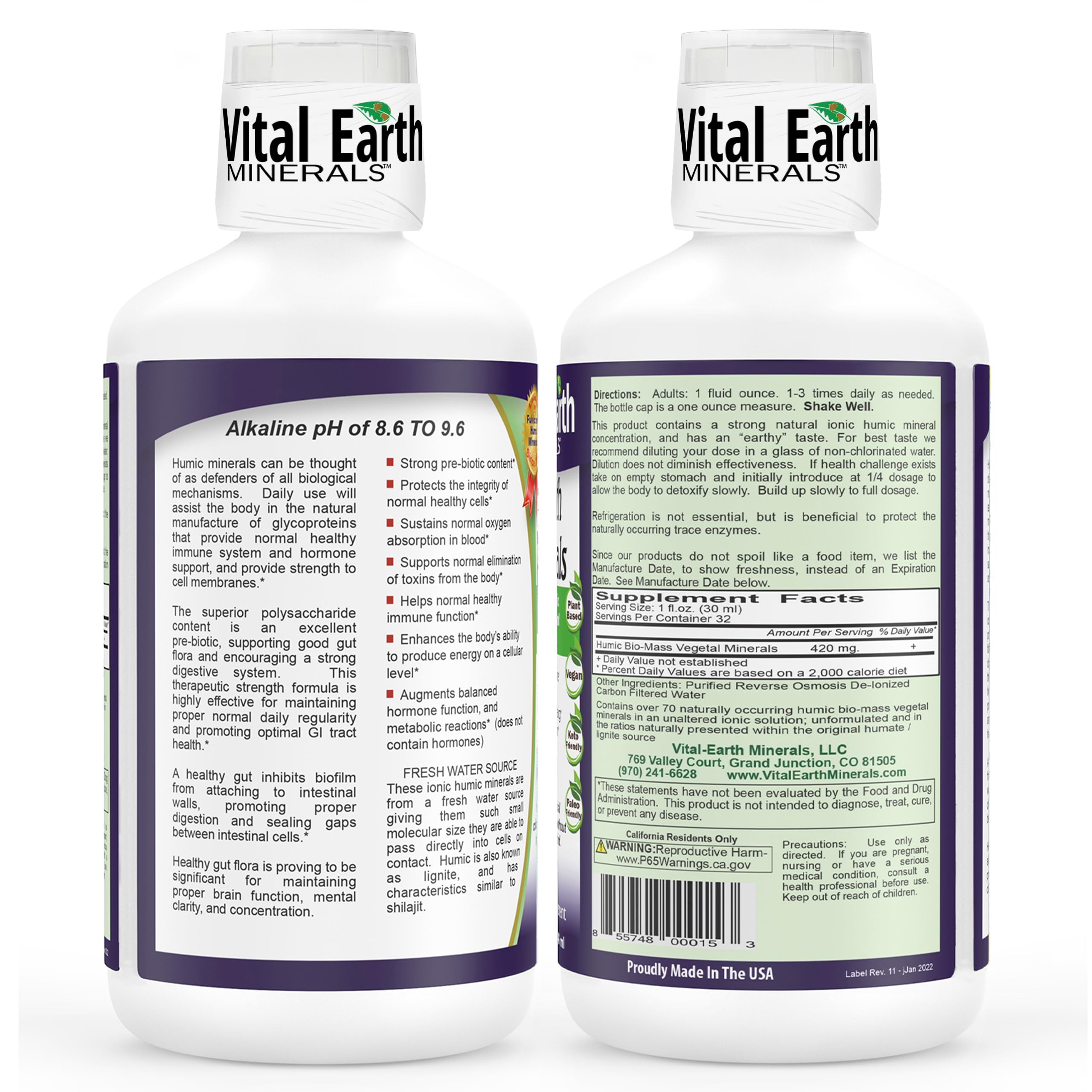 Foto 3 pulgar | Suplemento Vital Earth Minerals Super Strength Humic 960 Ml - Venta Internacional.