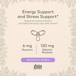 Foto 3 | Suplemento Gaia Herbs Rhodiola Rosea Stress Support 60 Cápsulas - Venta Internacional.