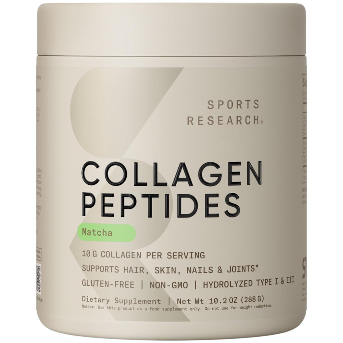 Foto 2 pulgar | Péptidos De Colágeno En Polvo Con Té Verde Matcha Sports Research - Venta Internacional.