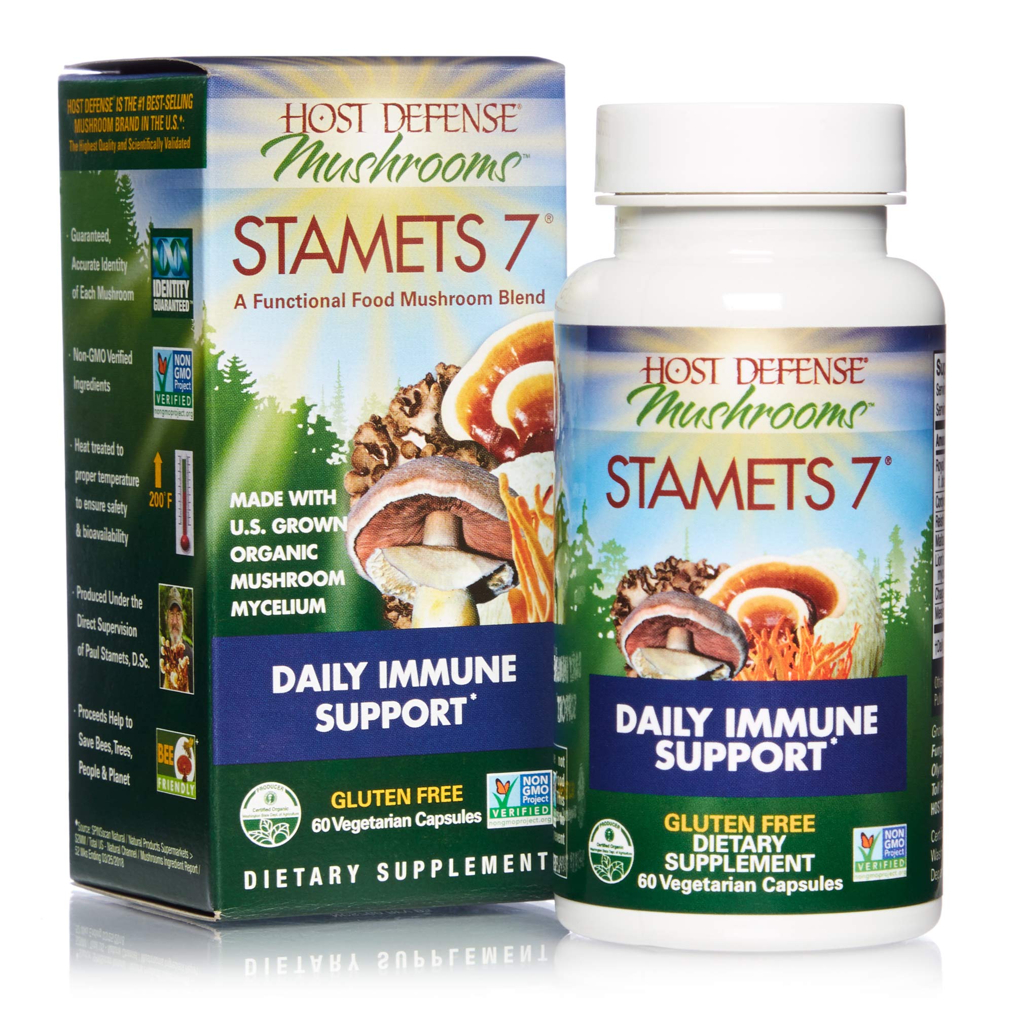 Suplemento Host Defense Stamets, 7 Cápsulas, Apoyo Inmunológico - Venta Internacional.