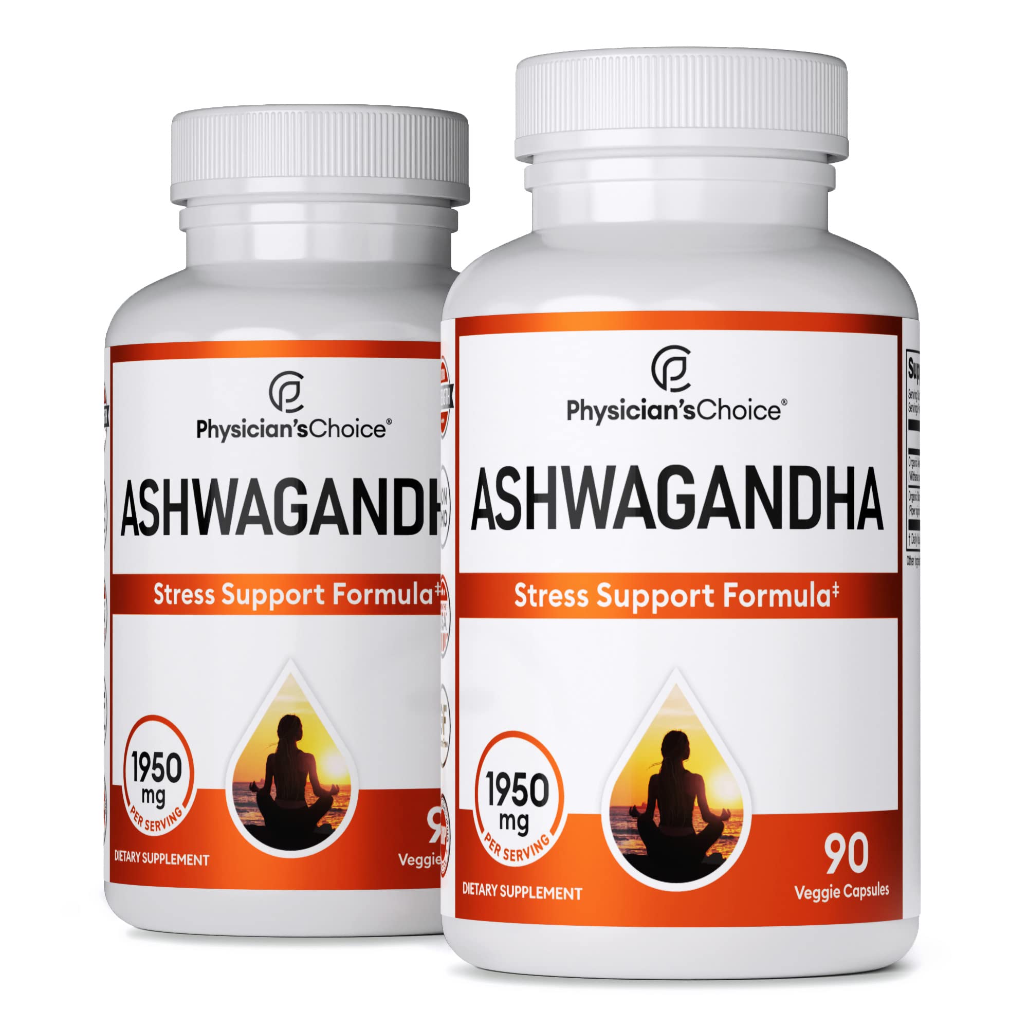 Foto 2 pulgar | Suplemento Physician's Choice Ashwagandha 1950 Mg 90 Cápsulas - Venta Internacional.