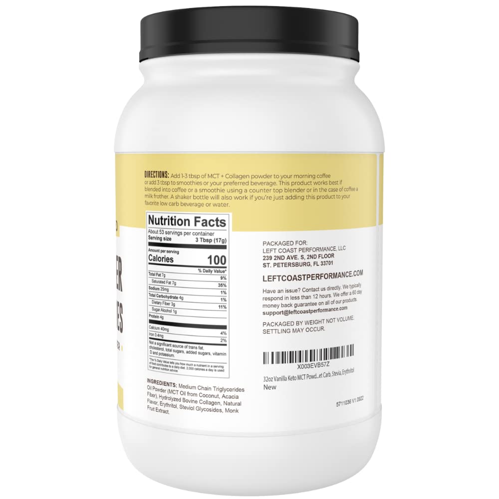 Foto 3 pulgar | Keto Mct En Polvo, Colágeno Y Fibra Prebiótica De Acacia, 960 Ml - Venta Internacional.