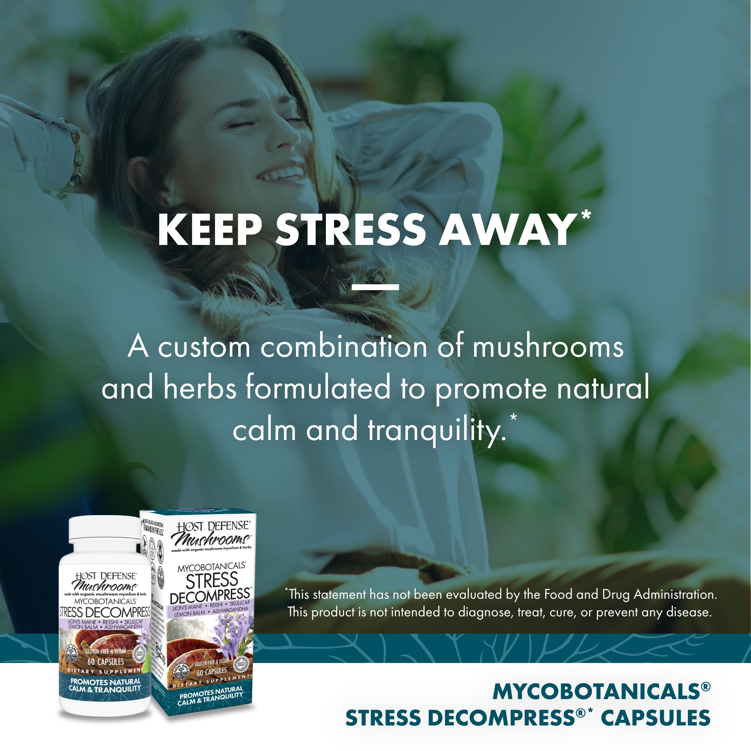 Foto 4 pulgar | Suplemento Host Defense Mycobotanicals Stress Decompress - Venta Internacional.