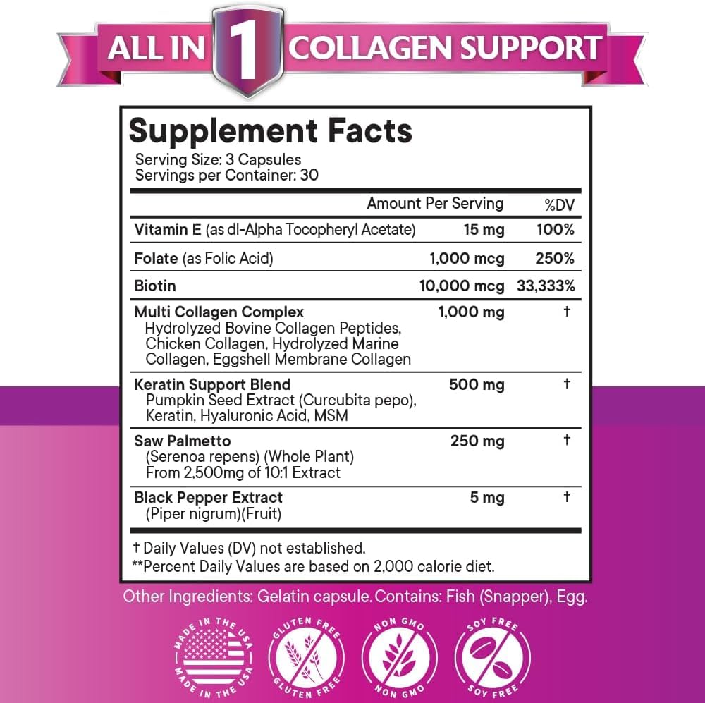 Foto 3 pulgar | Suplemento: Píldoras De Colágeno New Age, 1000 Mg De Biotina, 10000 Mcg - Venta Internacional.