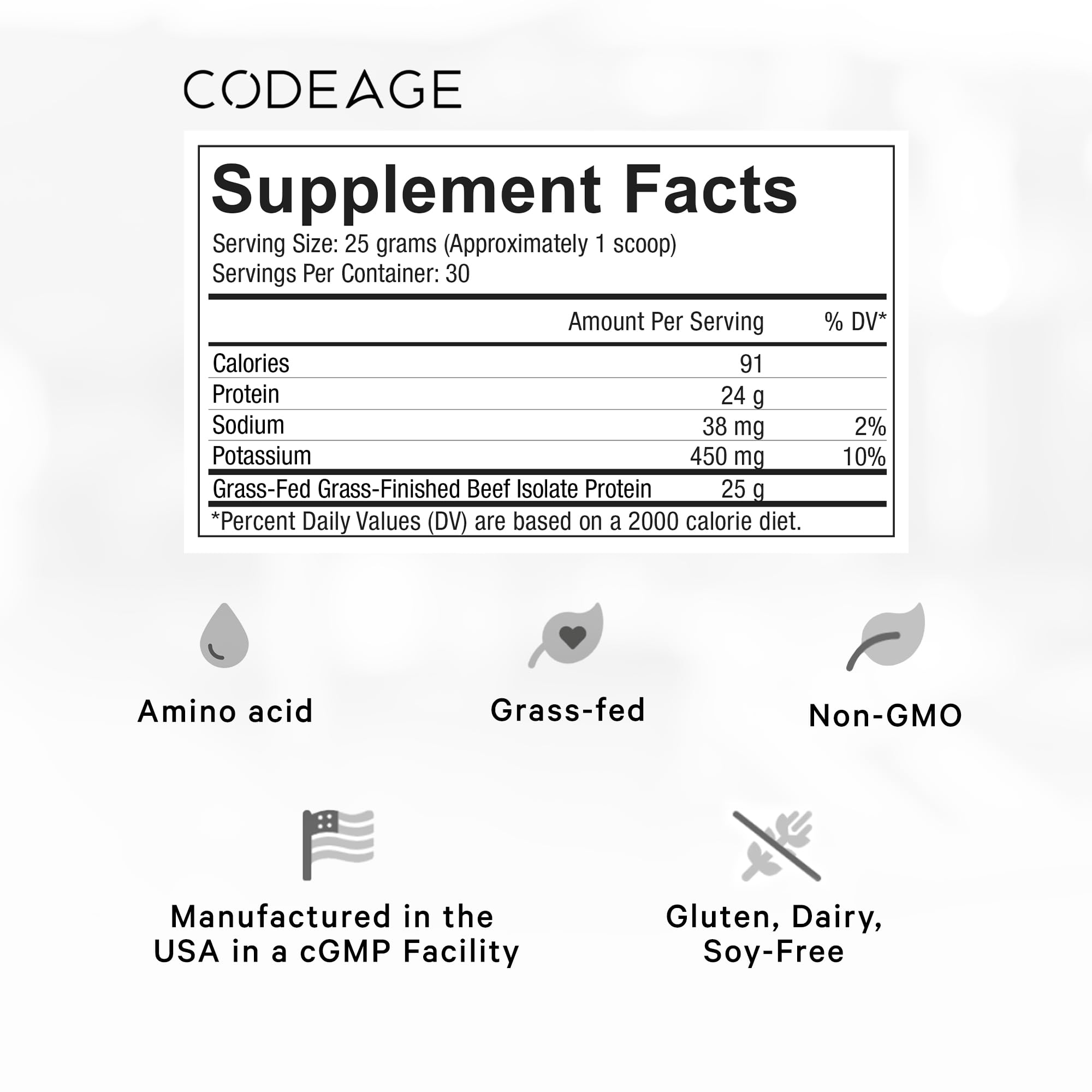 Foto 3 pulgar | Suplemento Proteico Codeage, Aislado De Carne De Res Alimentada Con Pasto, 750 Ml - Venta Internacional.