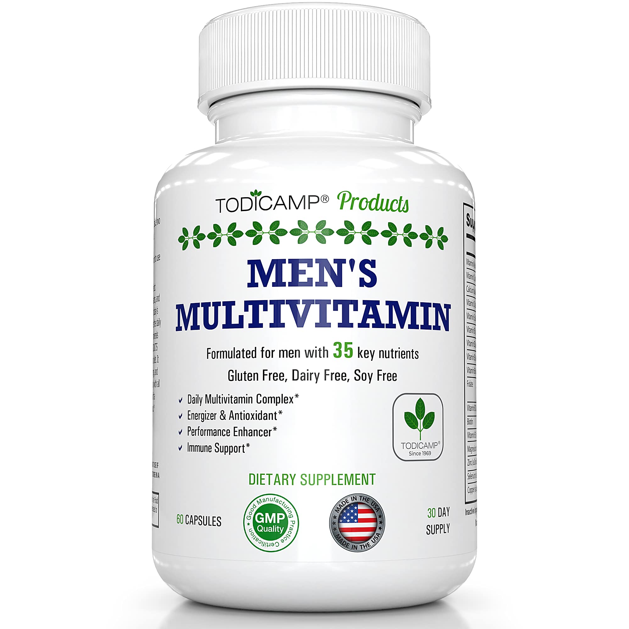 Multivitamínico Todicamp Para Hombre Con Extractos De Plantas 60 Cápsulas - Venta Internacional.