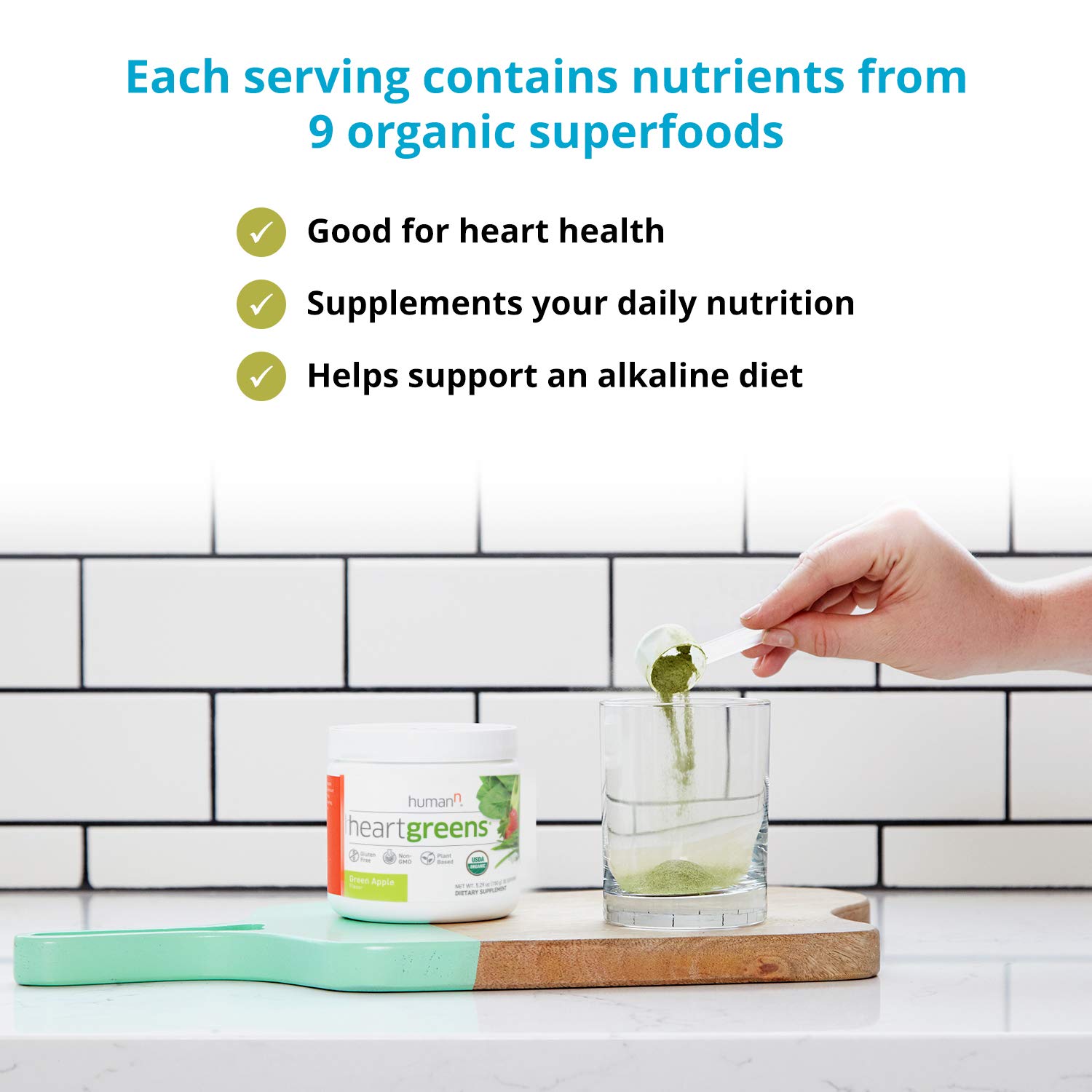 Foto 4 pulgar | Superfood Organic Powder Humann Heartgreens 156 Ml - Venta Internacional.