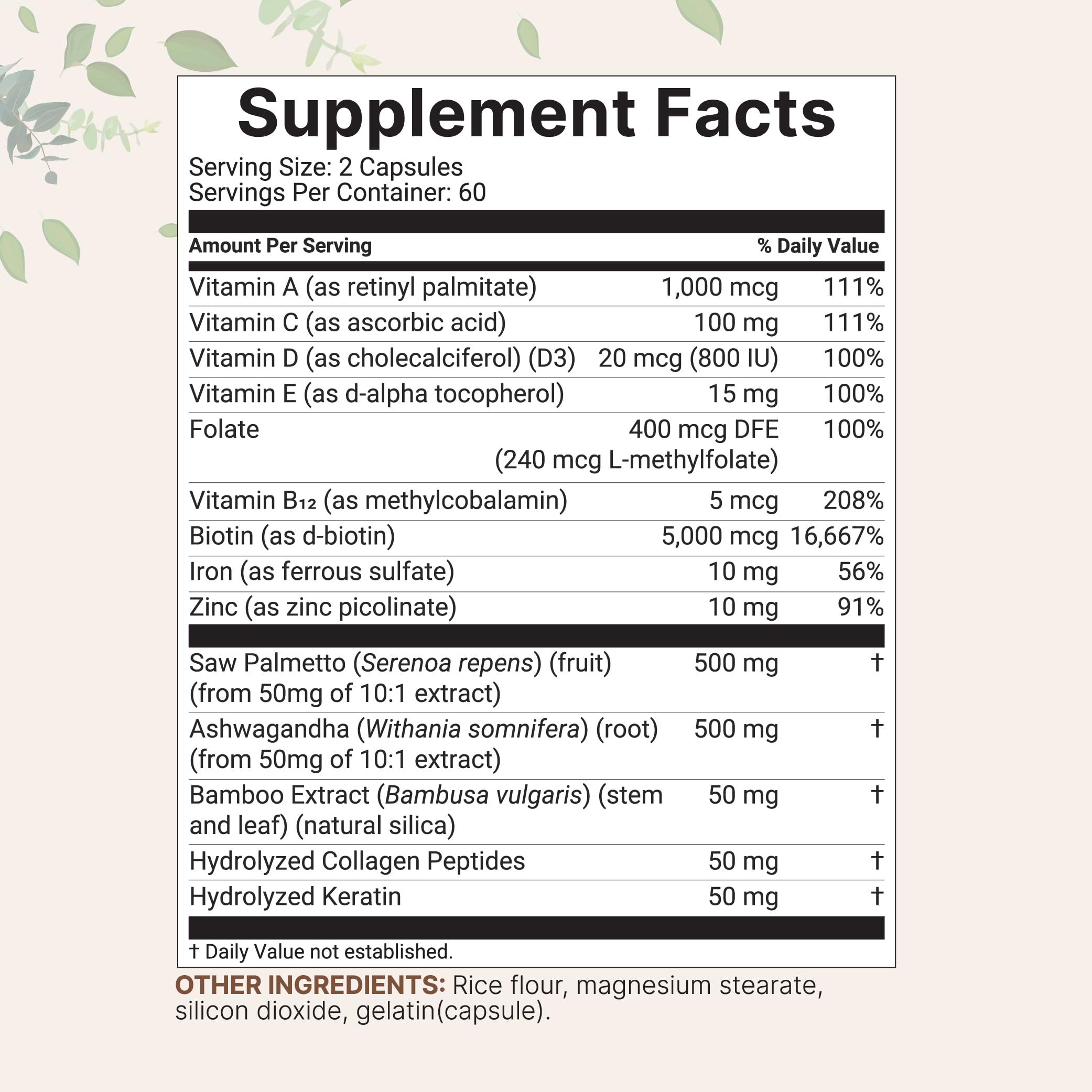 Foto 3 pulgar | Complejo De Vitaminas Para El Crecimiento Del Cabello Con Microingredientes, 120 Cápsulas - Venta Internacional.