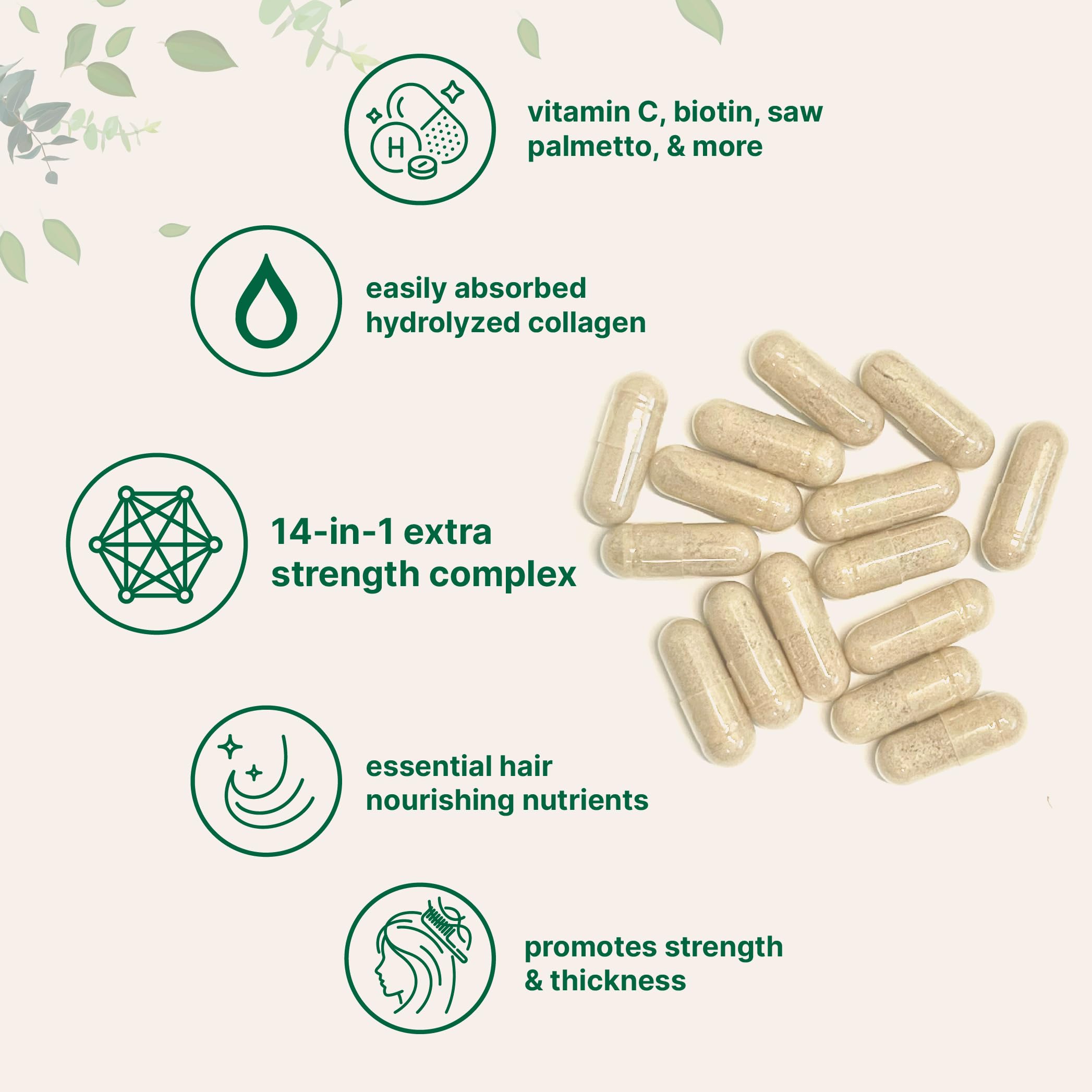 Foto 4 pulgar | Complejo De Vitaminas Para El Crecimiento Del Cabello Con Microingredientes, 120 Cápsulas - Venta Internacional.