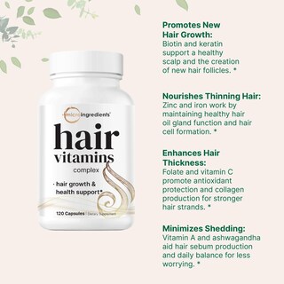Foto 5 | Complejo De Vitaminas Para El Crecimiento Del Cabello Con Microingredientes, 120 Cápsulas - Venta Internacional.