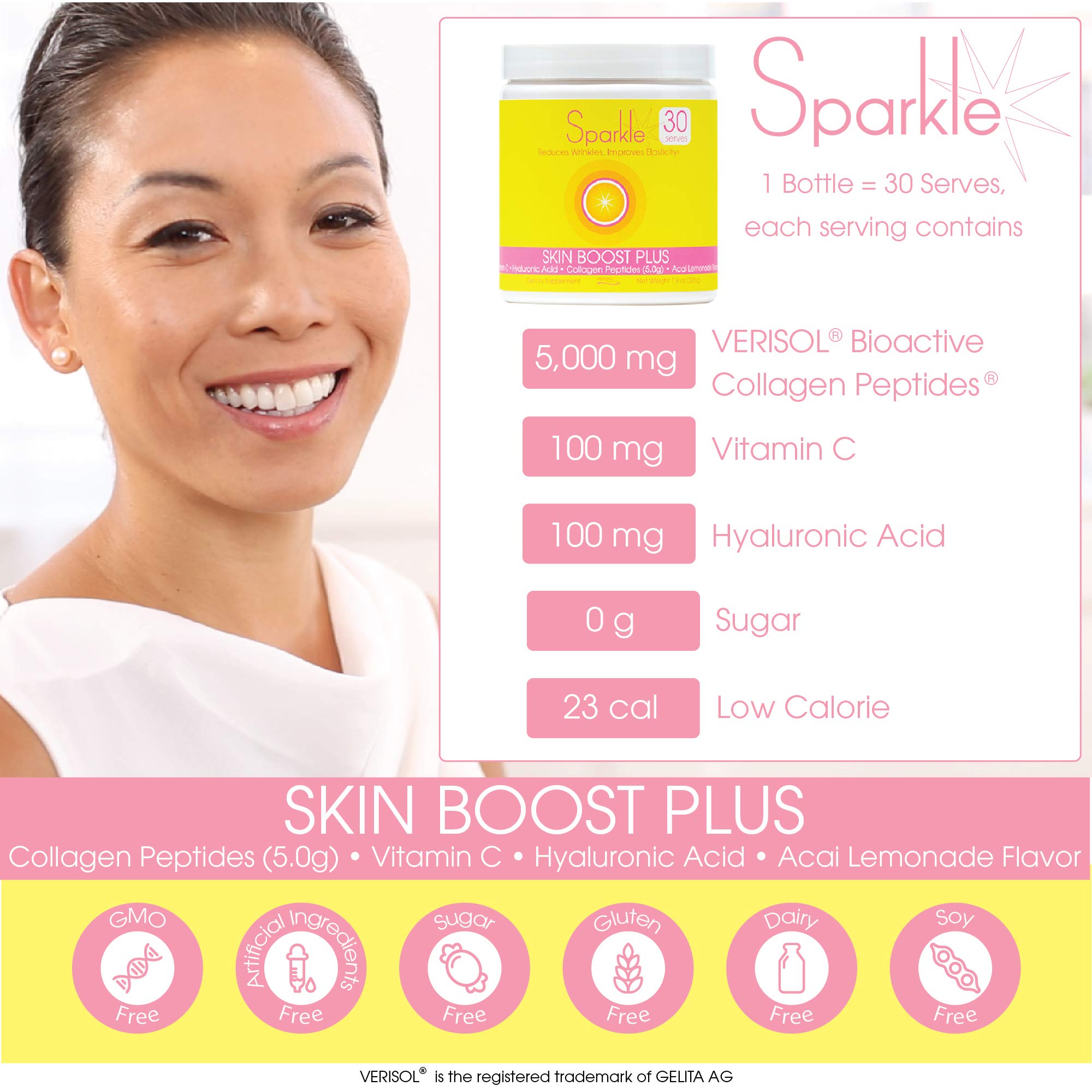 Foto 7 pulgar | Colágeno En Polvo Sparkle Skin Boost Plus Acai Lemonade 30 Unidades - Venta Internacional.