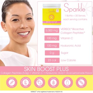 Foto 6 | Colágeno En Polvo Sparkle Skin Boost Plus Acai Lemonade 30 Unidades - Venta Internacional.