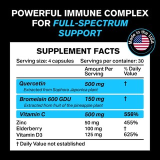 Foto 2 | Suplemento De Quercetina Oroline Nutrition 500 Mg Con 50 Mg De Zinc - Venta Internacional.