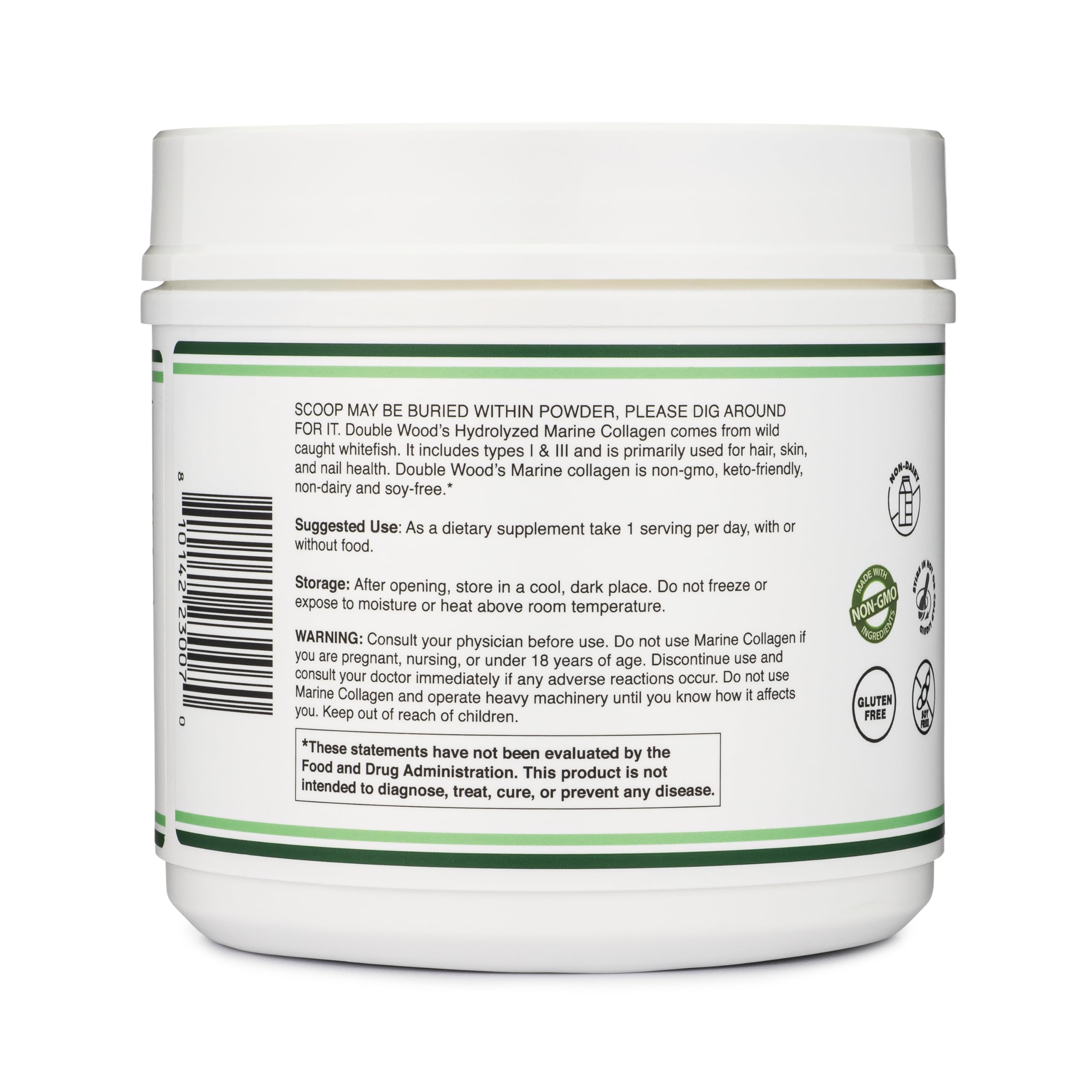 Foto 5 pulgar | Suplementos De Doble Madera En Polvo De Colágeno Marino, 500 G - Venta Internacional.