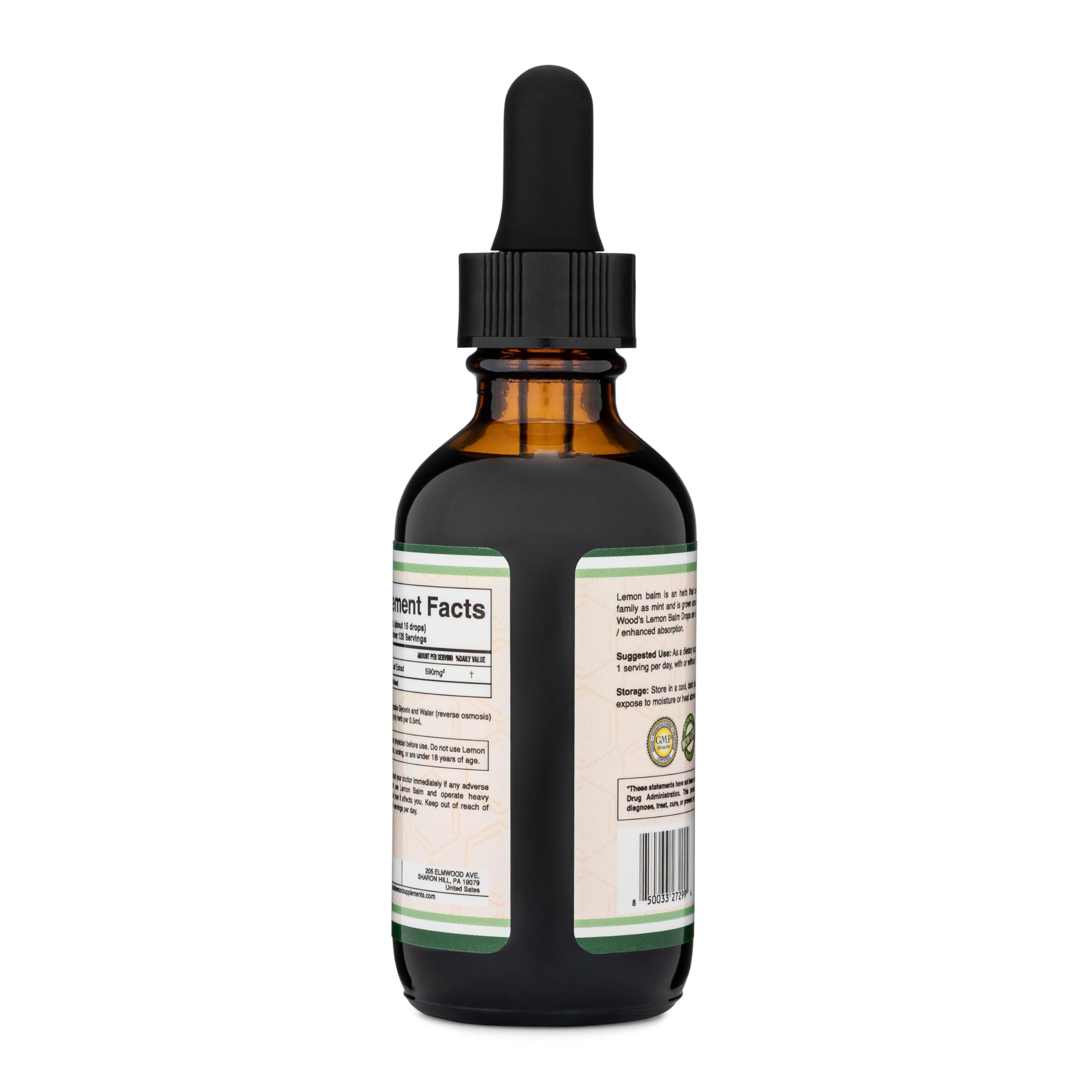 Foto 4 | Suplemento Double Wood Supplements, Tintura De Bálsamo De Limón, 60 Ml - Venta Internacional.