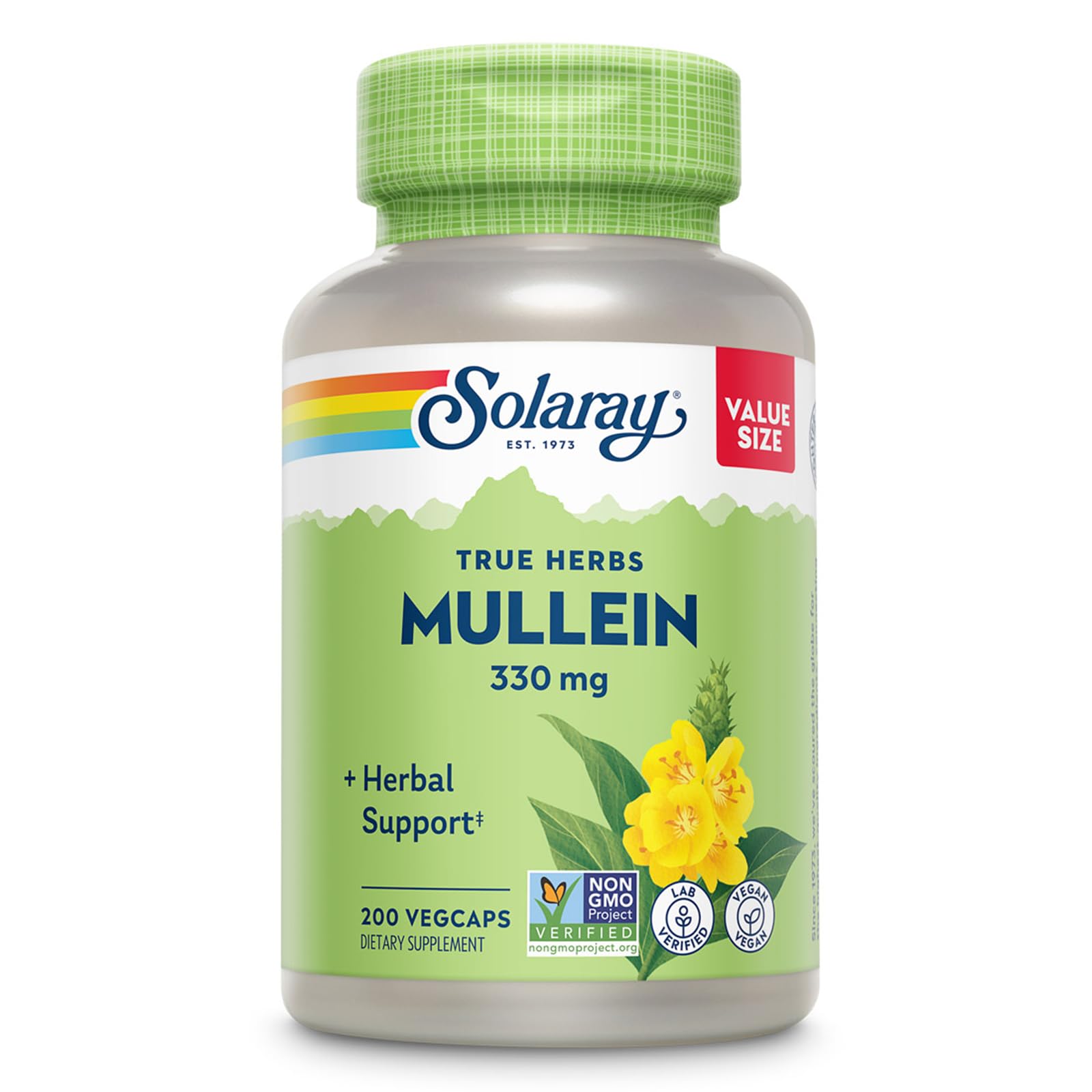 Suplemento Solaray: Hoja De Gordolobo, 330 Mg, 200 Cápsulas Vegetales - Venta Internacional.