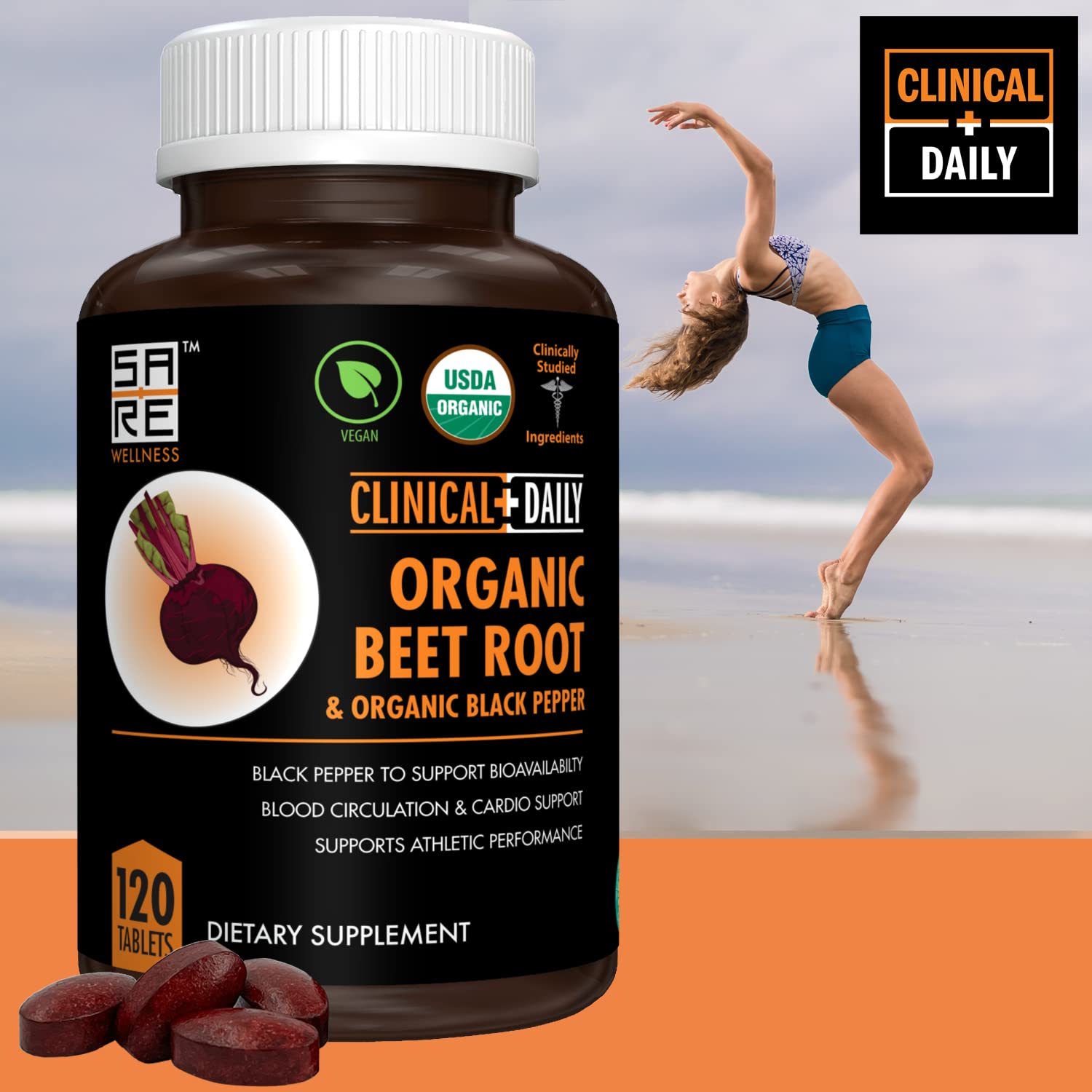 Foto 6 pulgar | Suplemento Clinical Daily Organic Beet Root de 120 Tabletas-Venta Internacional