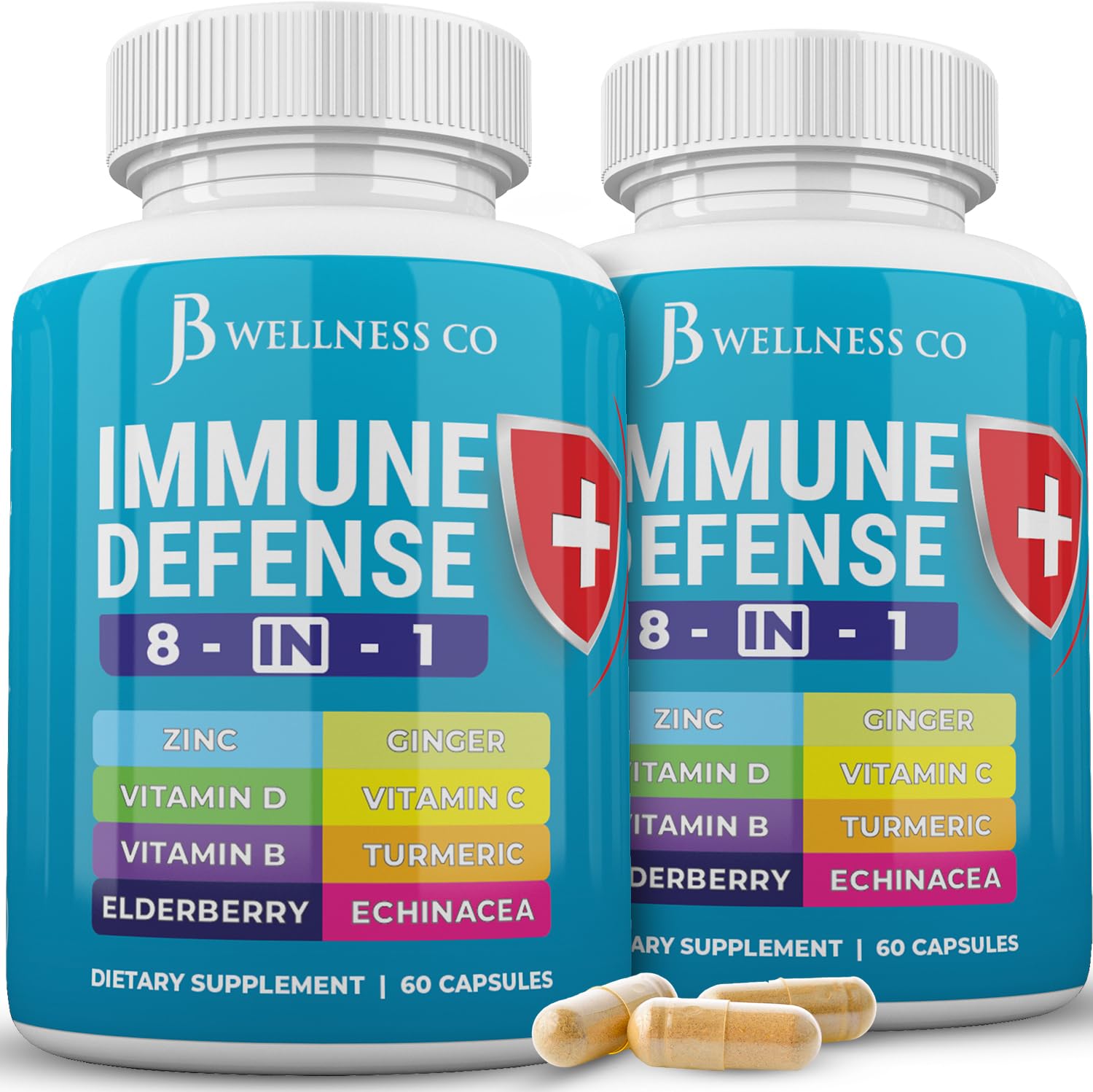 Foto 2 pulgar | Suplemento Jb Wellness Immune Support 8 en 1 Paquete de 2 - Venta Internacional