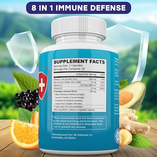 Foto 2 | Suplemento Jb Wellness Immune Support 8 en 1 Paquete de 2 - Venta Internacional