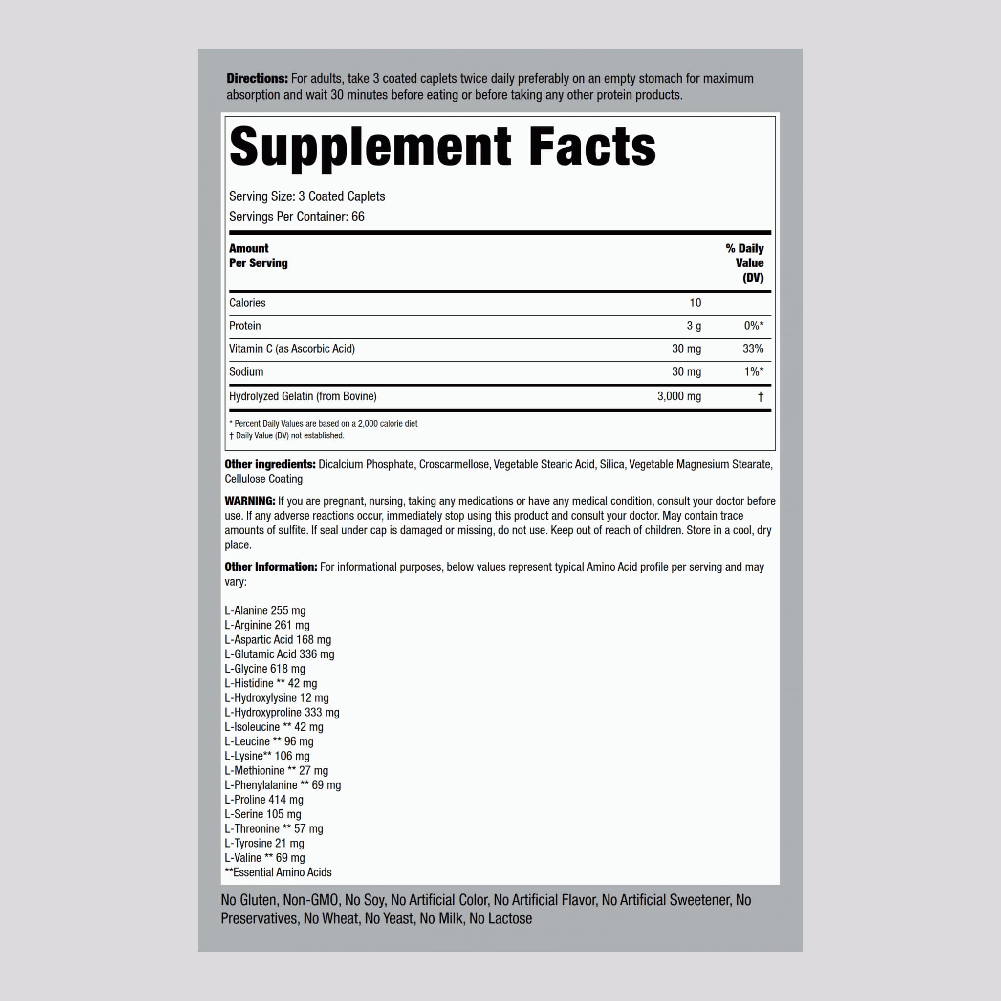 Foto 2 | Suplemento Piping Rock Multi Aminoacid 200 Comprimidos - Venta Internacional.