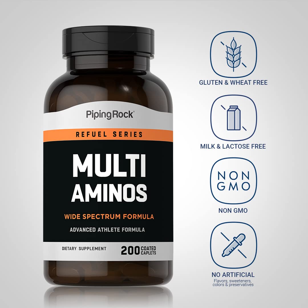 Foto 4 pulgar | Suplemento Piping Rock Multi Aminoacid 200 Comprimidos - Venta Internacional.
