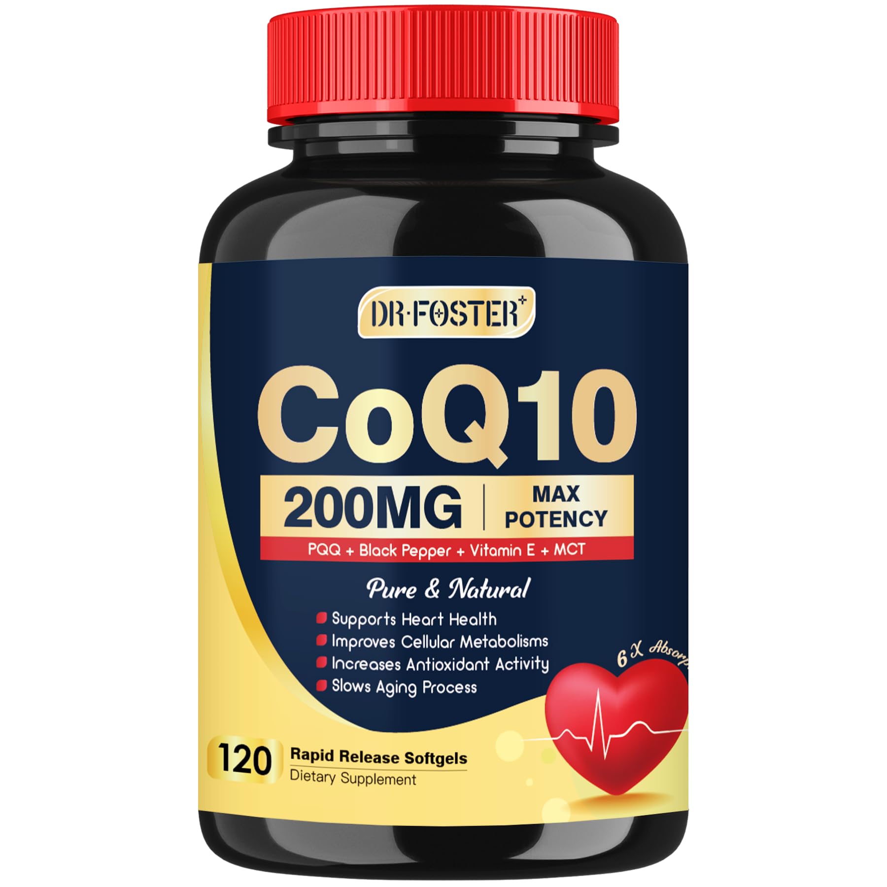 Foto 2 pulgar | Suplemento Drfoster Coq10 200 Mg Con Vitamina E Y Pqq 120 Porciones - Venta Internacional.