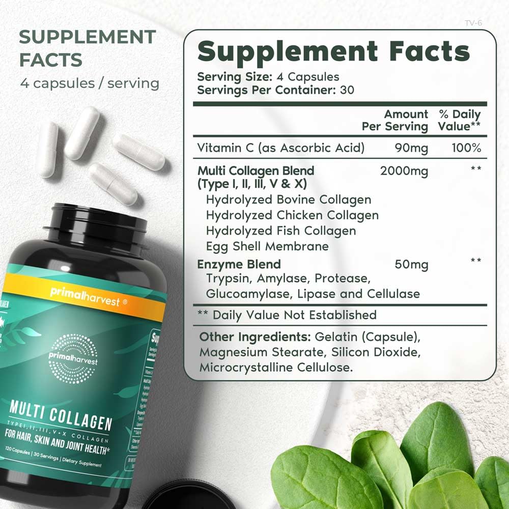 Foto 3 pulgar | Suplemento Primal Harvest Multi Collagen 120 Cápsulas - Venta Internacional