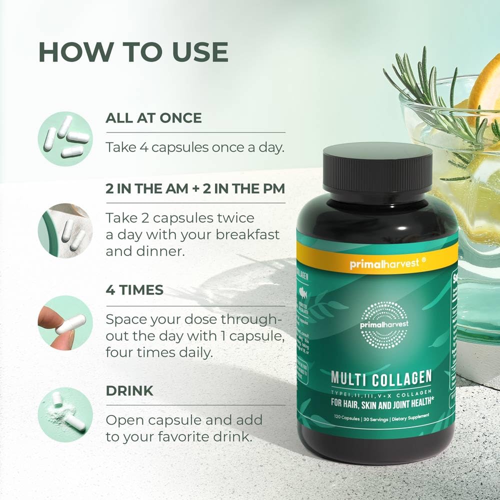 Foto 4 pulgar | Suplemento Primal Harvest Multi Collagen 120 Cápsulas - Venta Internacional