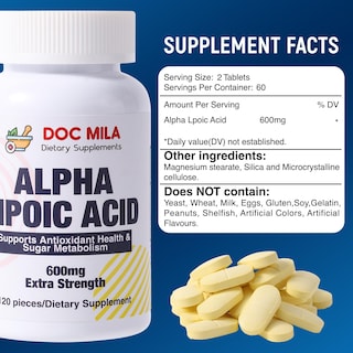 Foto 2 | Suplemento Doc Mila de Ácido Alfa Lipoico 600 Mg 120 Cápsulas - Venta Internacional