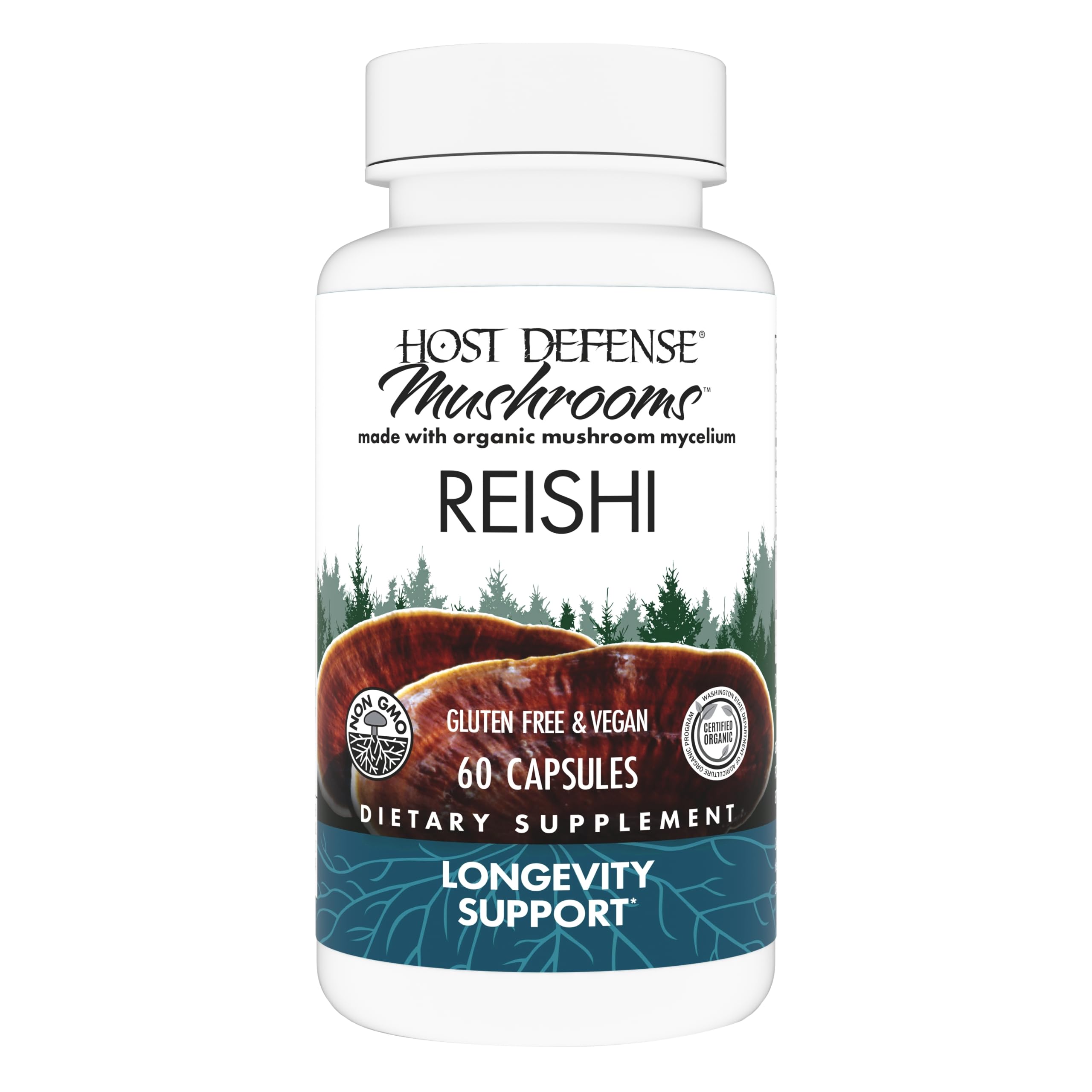 Foto 2 pulgar | Cápsulas de Reishi Supplement Host Defense 60 Cápsulas - Venta Internacional