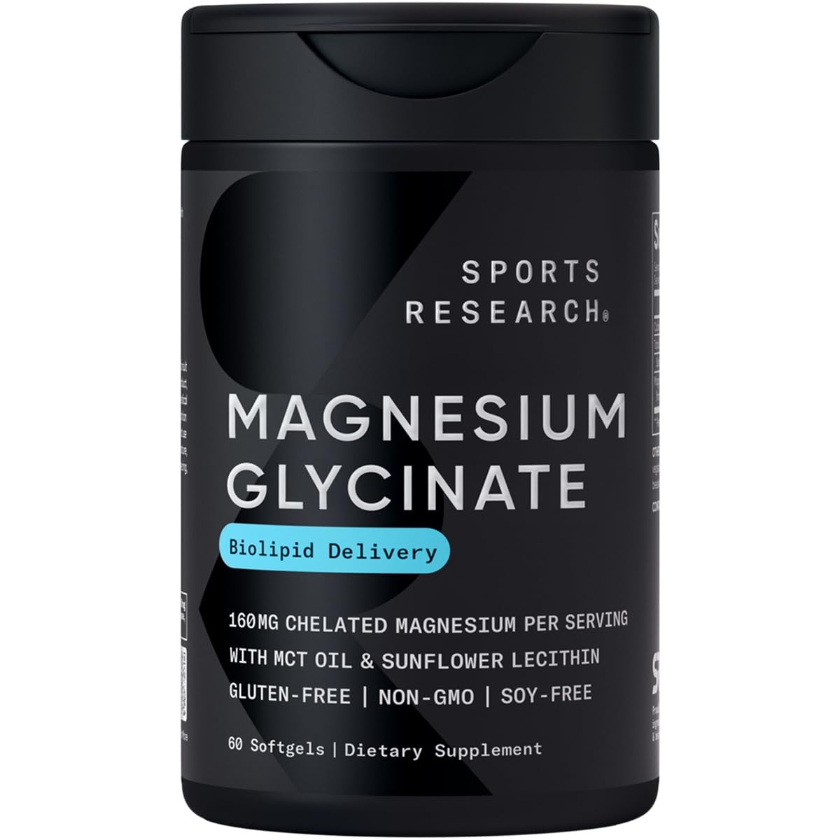 Foto 2 pulgar | Suplemento Sports Research, Glicinato De Magnesio, 160 Mg, 60 Unidades - Venta Internacional.