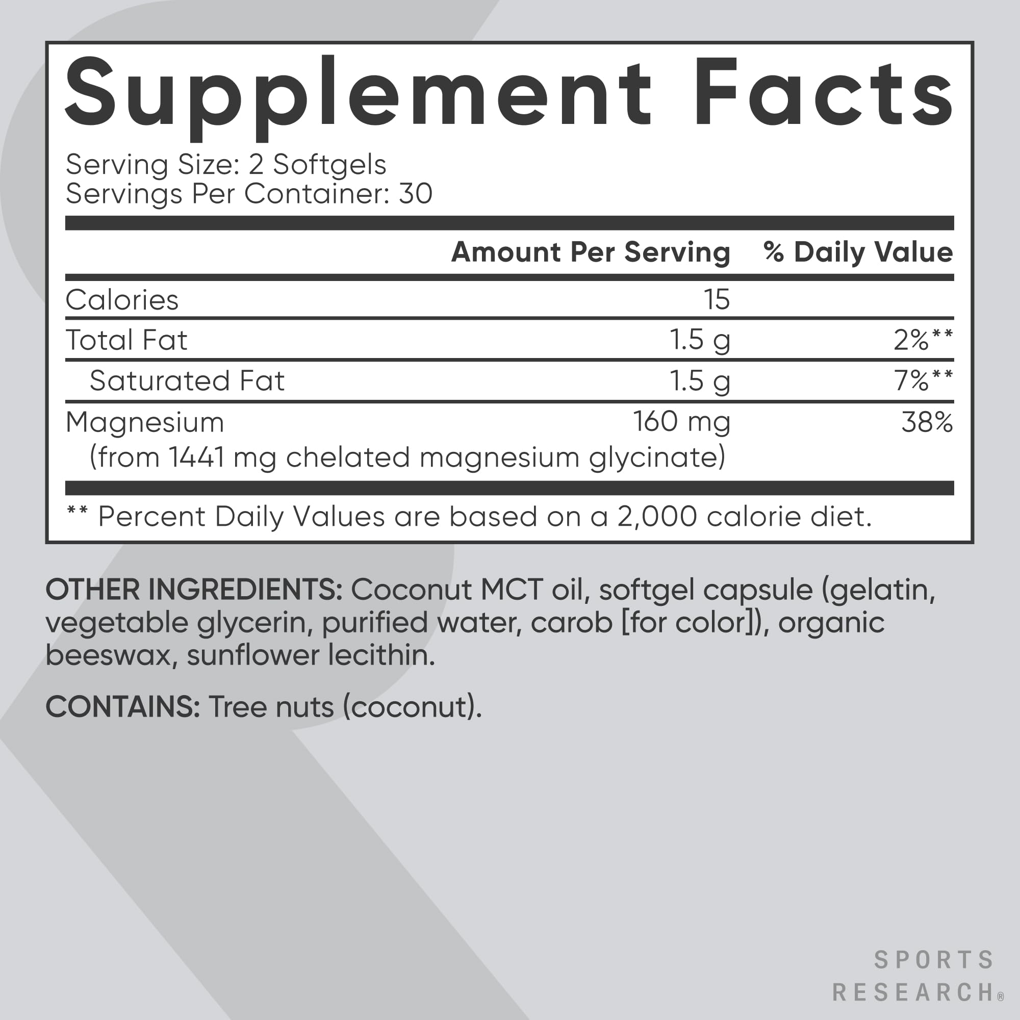 Foto 7 pulgar | Suplemento Sports Research, Glicinato De Magnesio, 160 Mg, 60 Unidades - Venta Internacional.