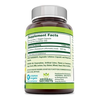 Foto 3 | Suplemento Herbal Secrets De Raíz De Diente De León 520 Mg 250 Cápsulas - Venta Internacional.