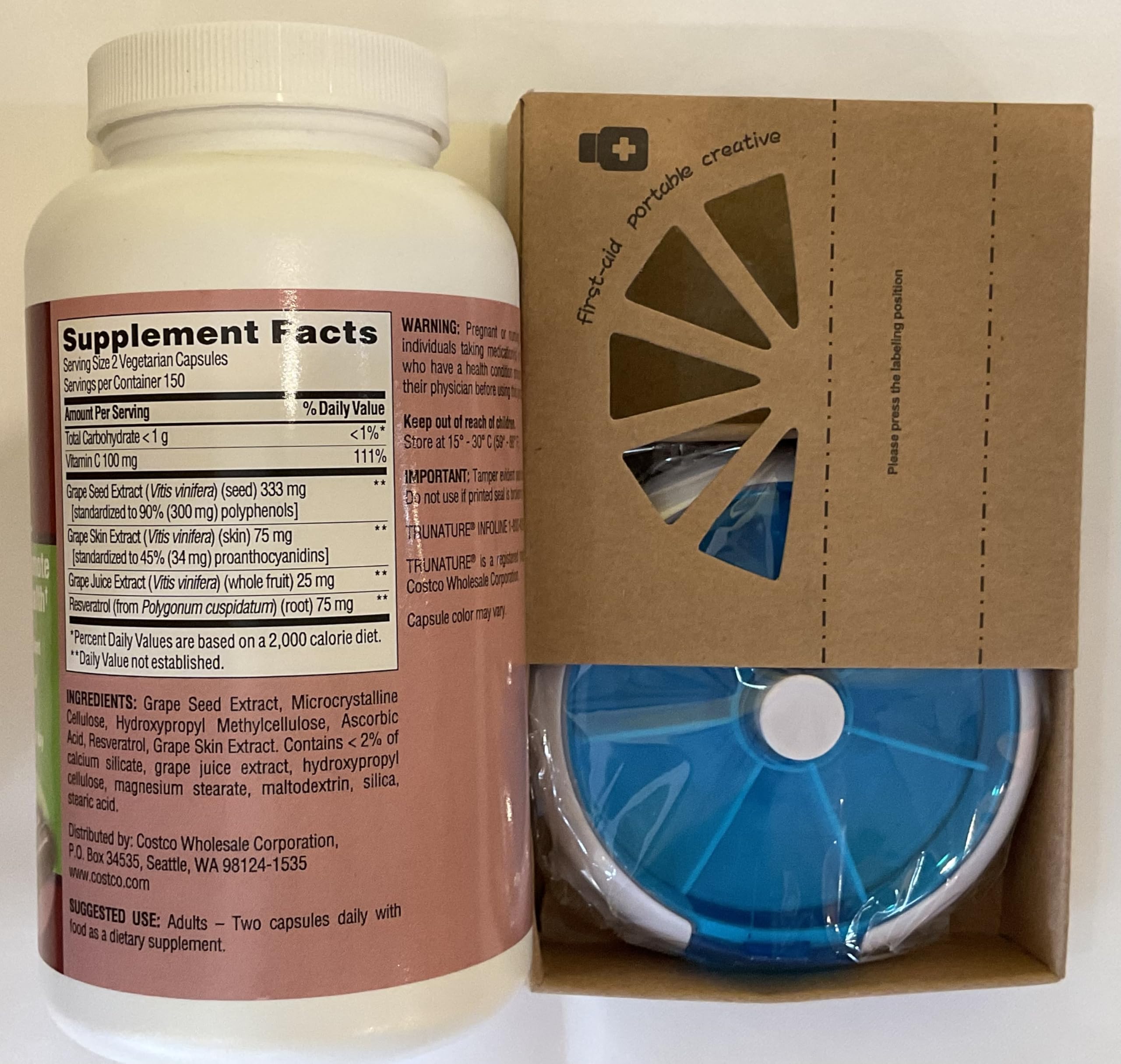 Foto 3 pulgar | Suplemento De Semillas De Uva Runature Con Resveratrol 30 Cápsulas - Venta Internacional.