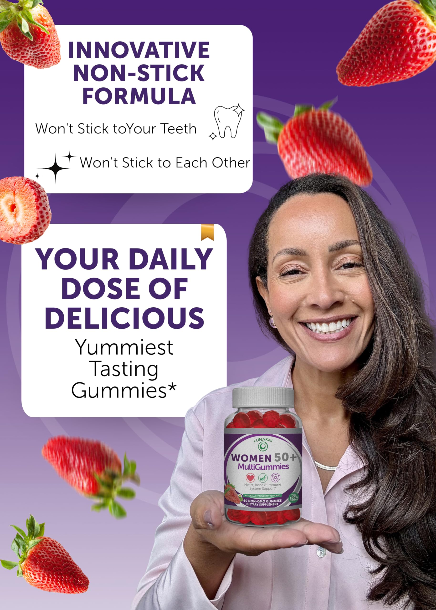 Foto 4 pulgar | Gomitas Multivitamínicas Lunakai 50 Plus Para Mujer, 60 Unidades - Venta Internacional.