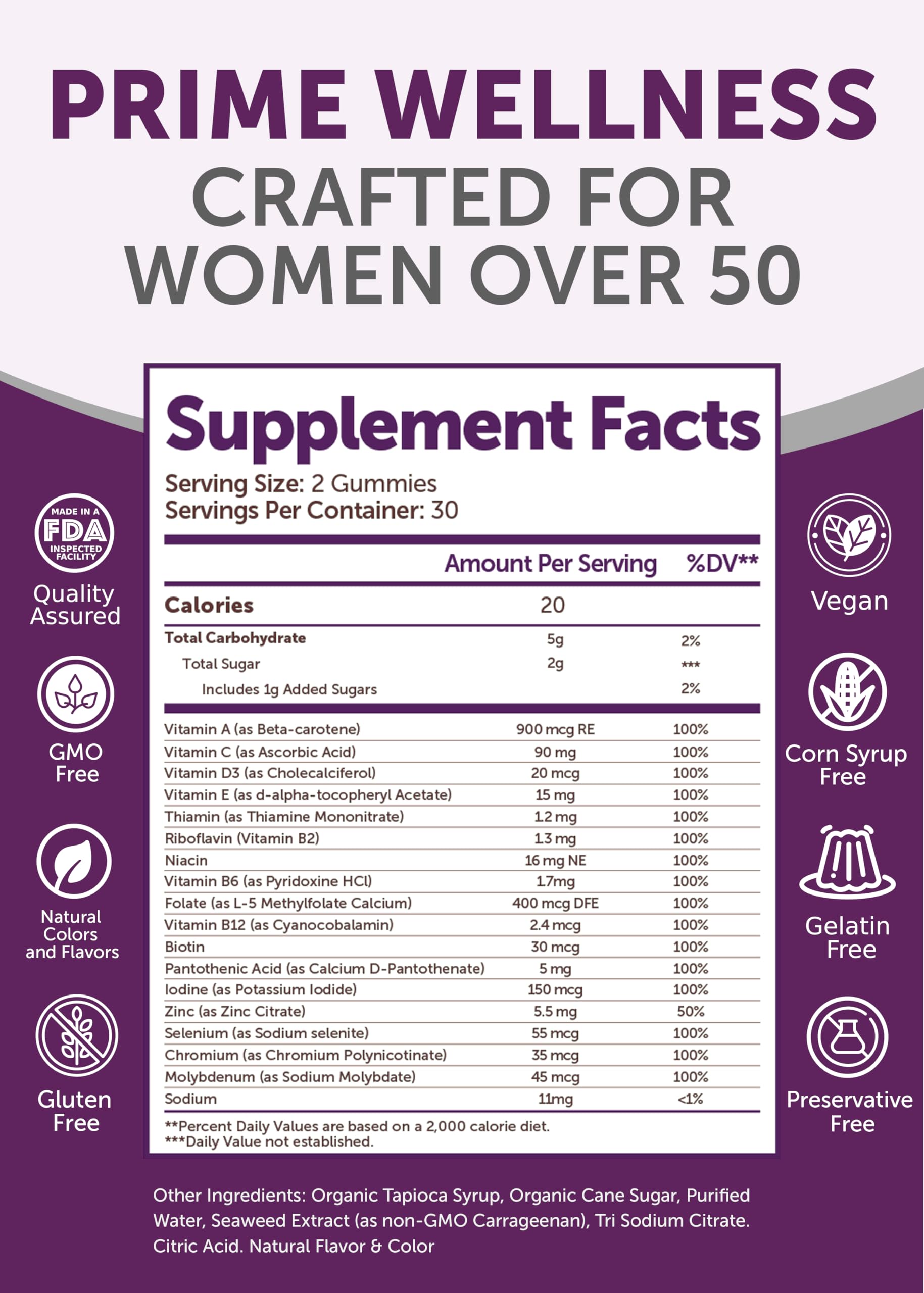 Foto 6 pulgar | Gomitas Multivitamínicas Lunakai 50 Plus Para Mujer, 60 Unidades - Venta Internacional.