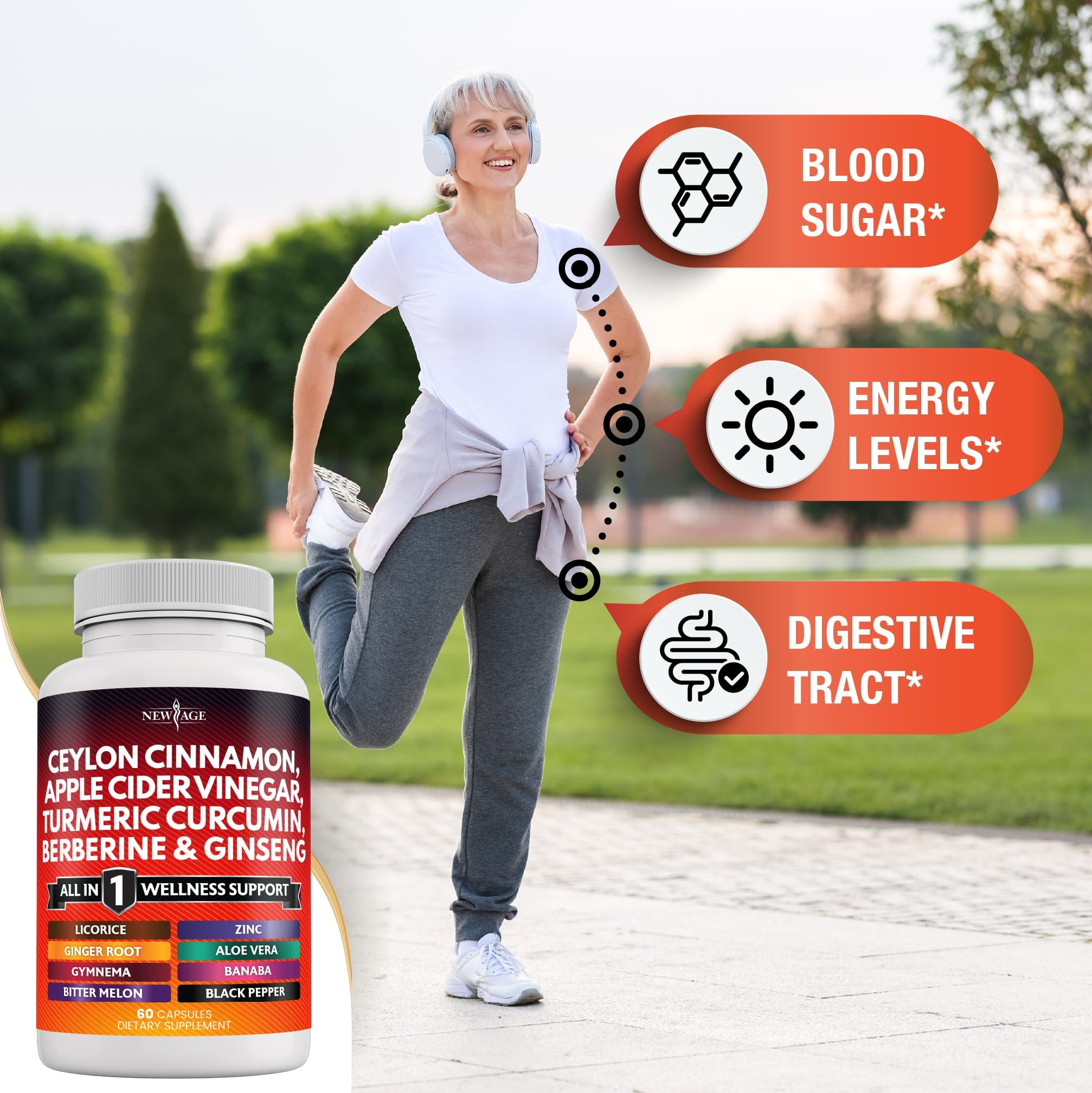 Foto 4 | Suplemento New Age De Canela De Ceilán 3000 Mg De Cúrcuma 3000 Mg - Venta Internacional.
