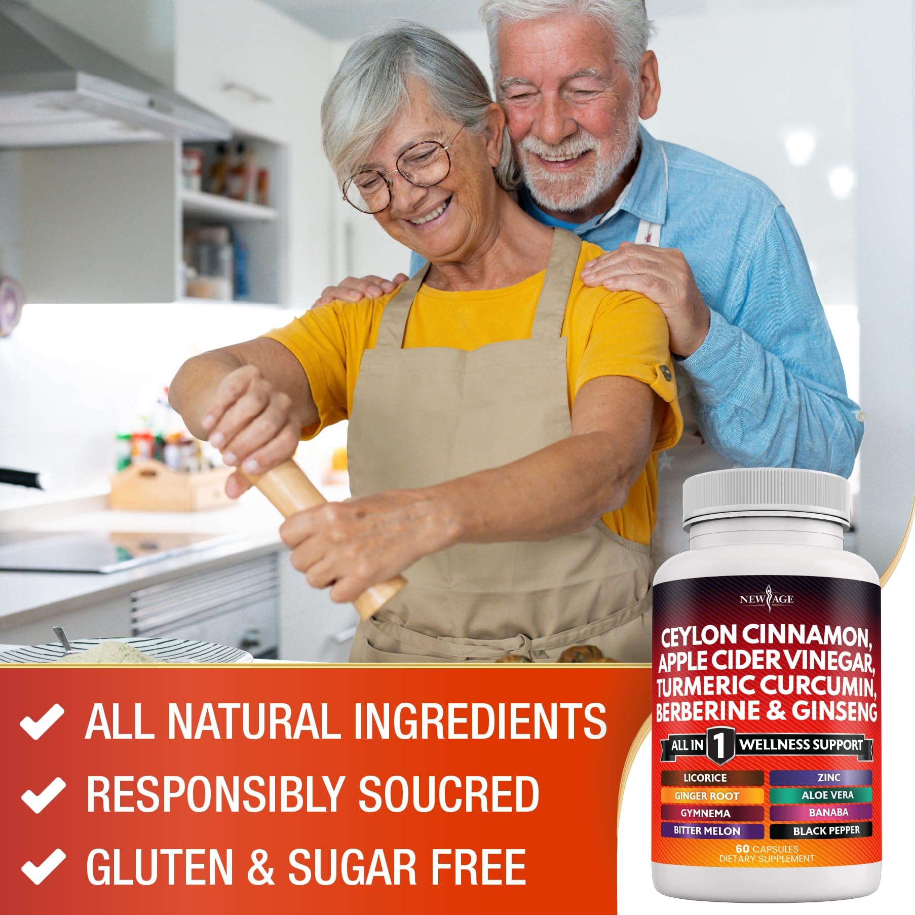 Foto 5 | Suplemento New Age De Canela De Ceilán 3000 Mg De Cúrcuma 3000 Mg - Venta Internacional.