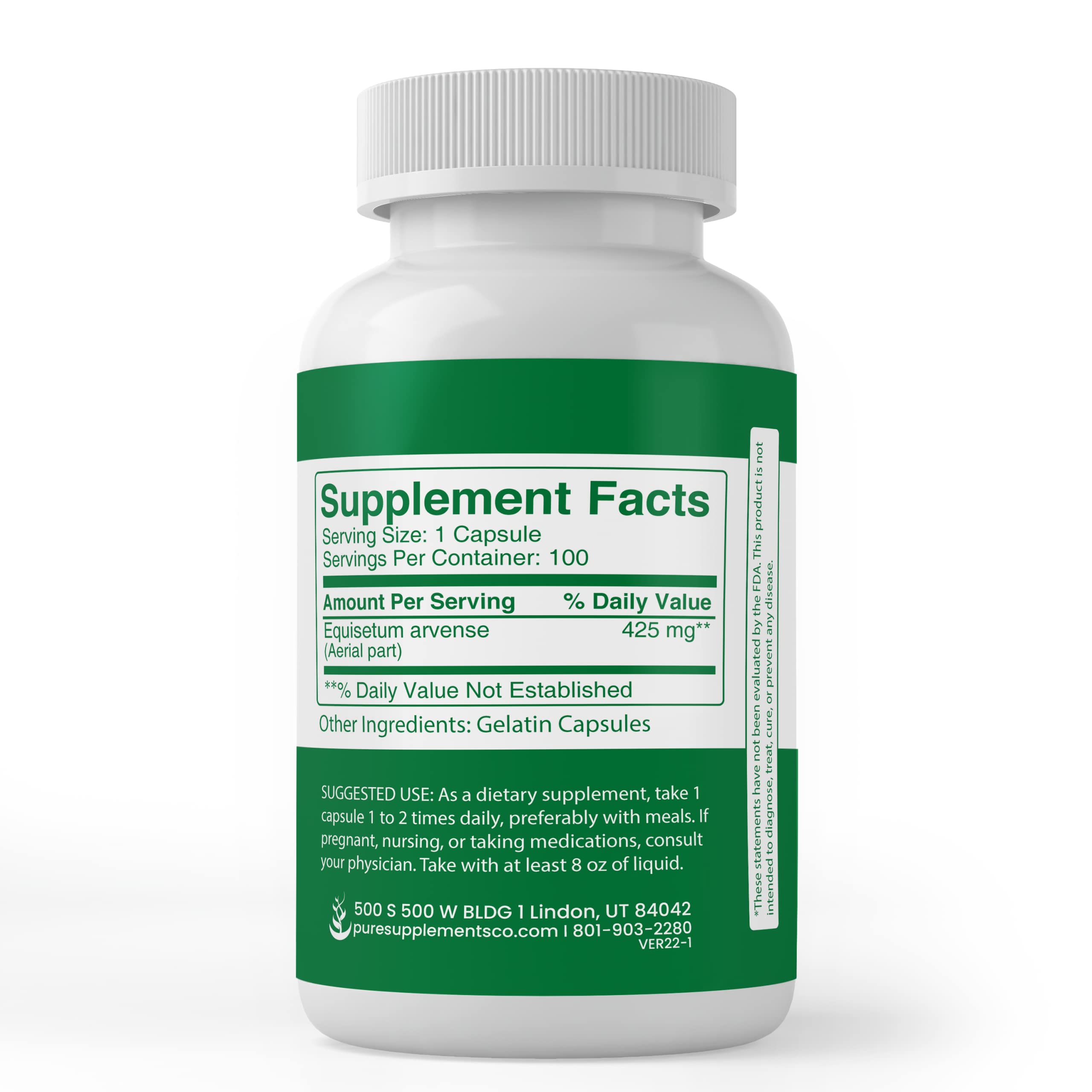 Foto 4 pulgar | Suplementos Dietéticos Con Ingredientes Puros Y Originales Cola De Caballo, 100 Cápsulas - Venta Internacional.
