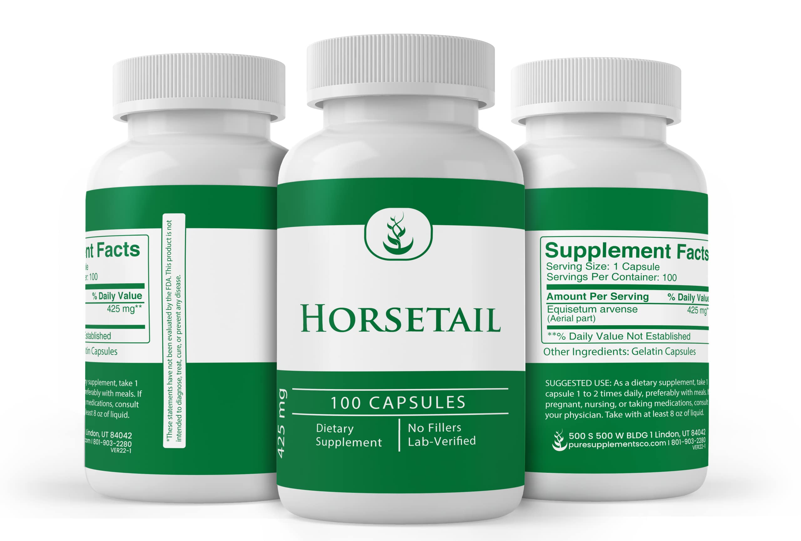 Foto 4 | Suplementos Dietéticos Con Ingredientes Puros Y Originales Cola De Caballo, 100 Cápsulas - Venta Internacional.