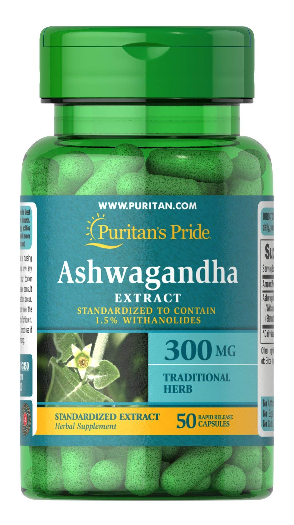 Foto 2 pulgar | Suplemento: Extracto Estandarizado De Ashwagandha Puritan's Pride - Venta Internacional.