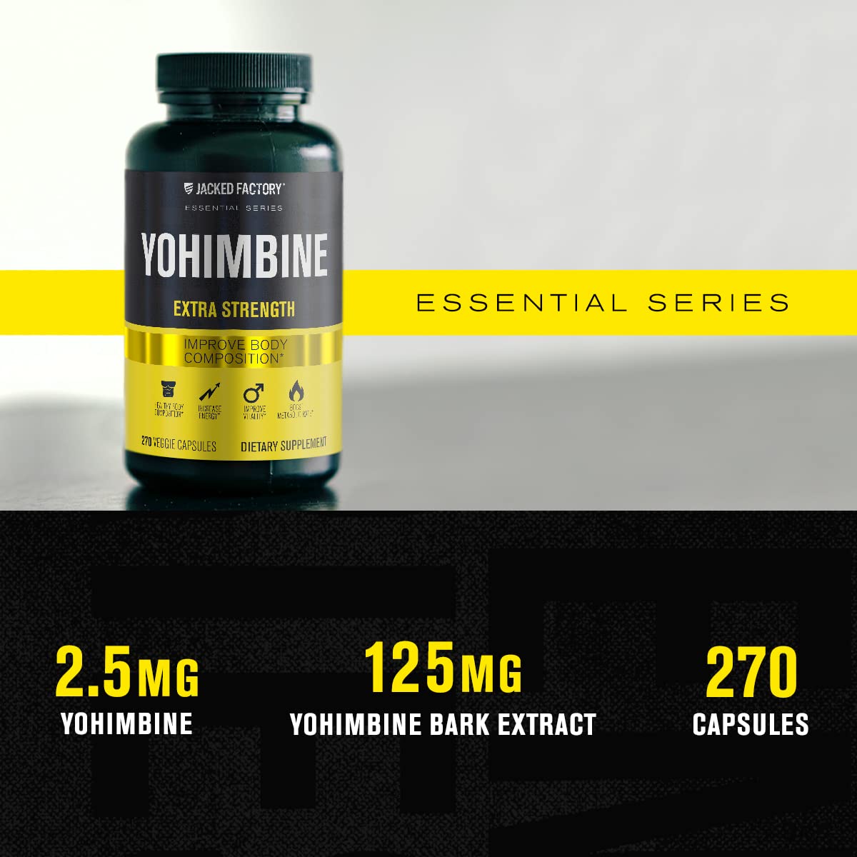 Foto 3 pulgar | Suplemento Jacked Factory Yohimbine Extra Strength 270 Cápsulas - Venta Internacional