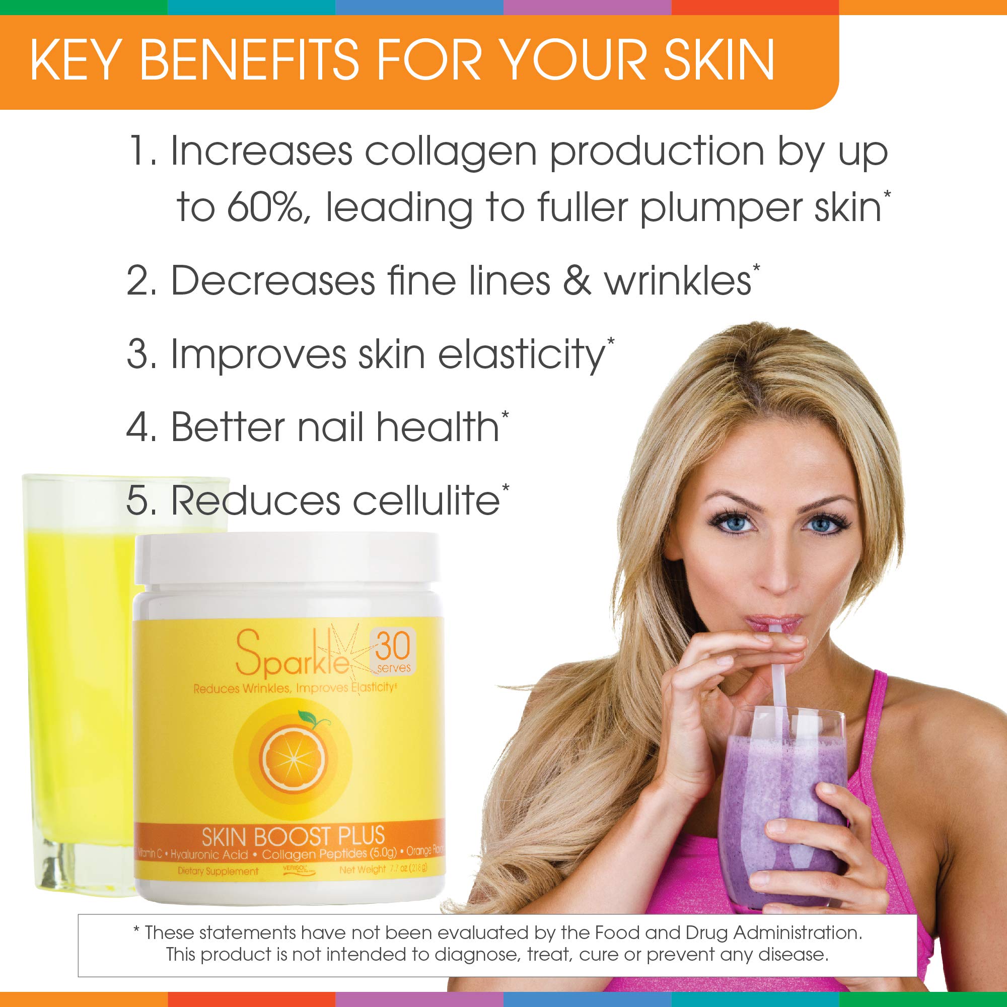 Foto 7 pulgar | Bebida Complementaria Sparkle Skin Boost Plus Verisol Collagen - Venta Internacional.