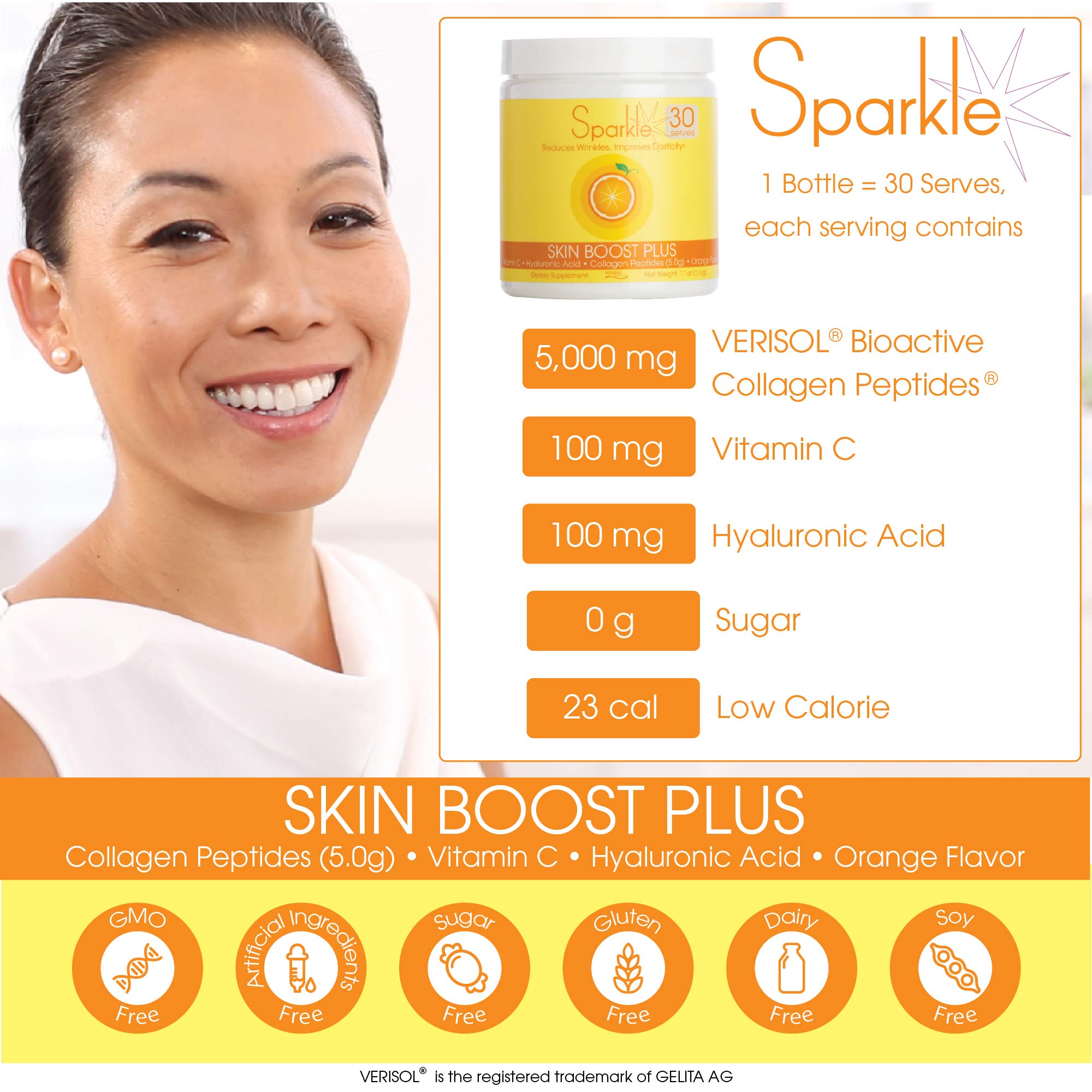 Foto 8 pulgar | Bebida Complementaria Sparkle Skin Boost Plus Verisol Collagen - Venta Internacional.