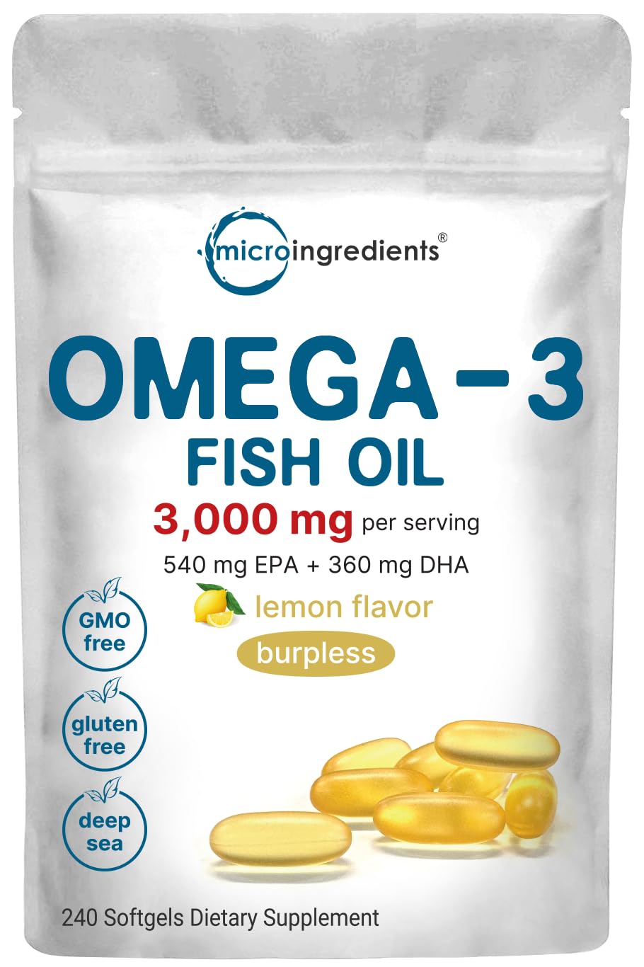 Foto 2 pulgar | Suplementos, Microingredientes, Aceite De Pescado Omega 3, 3000 Mg - Venta Internacional.
