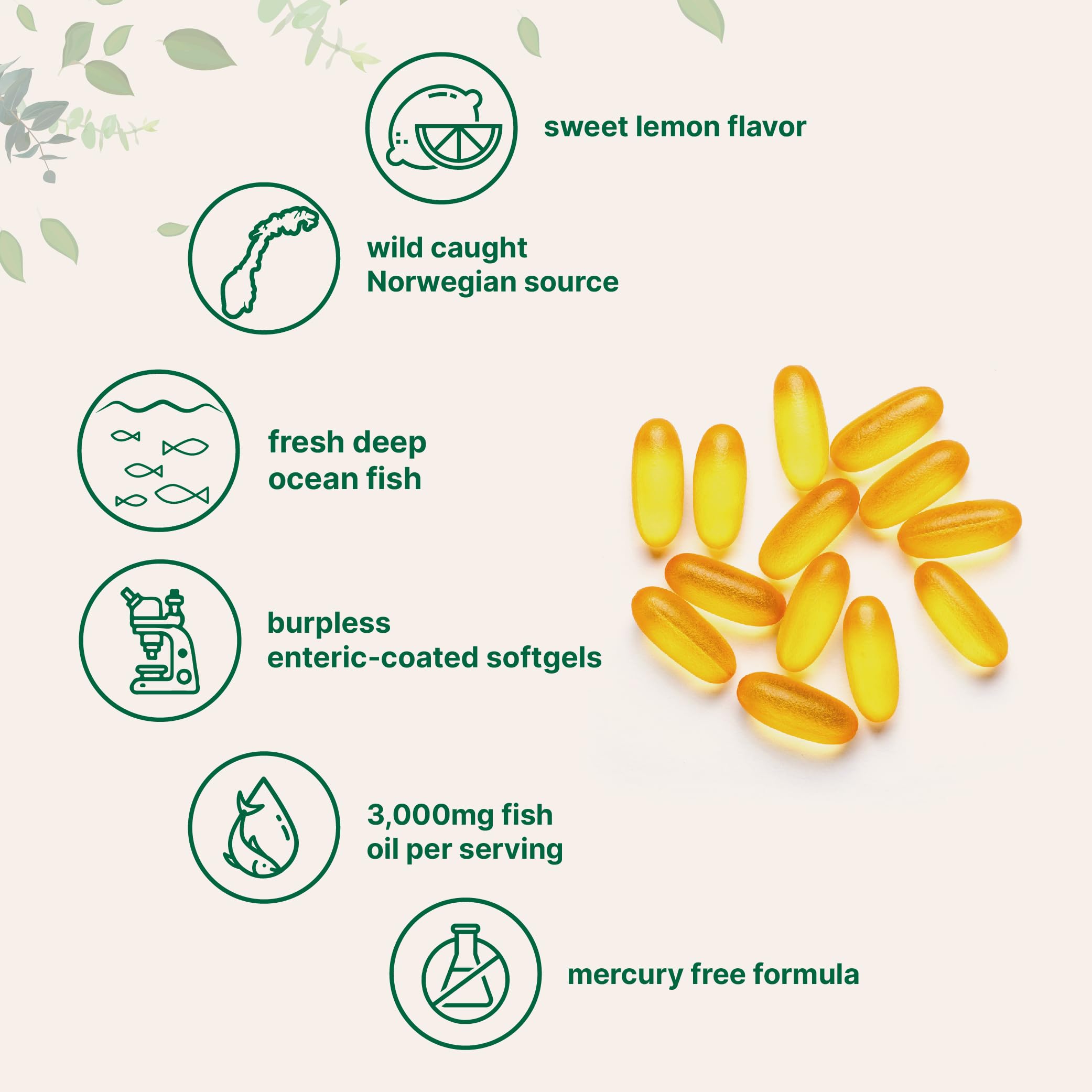 Foto 4 pulgar | Suplementos, Microingredientes, Aceite De Pescado Omega 3, 3000 Mg - Venta Internacional.