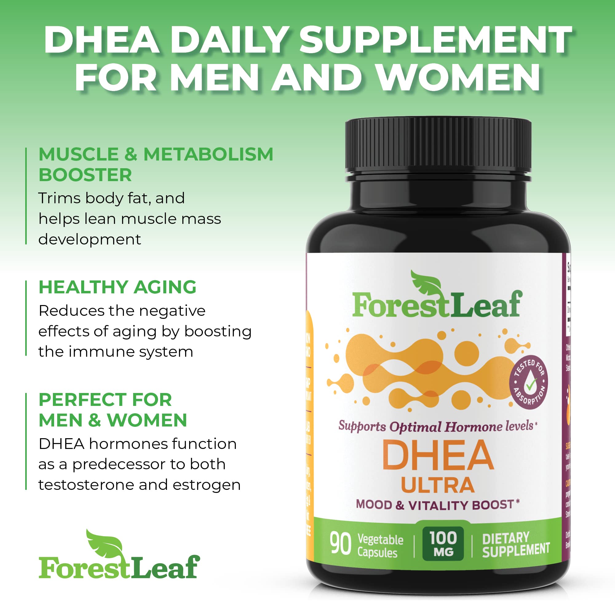 Foto 6 pulgar | Suplemento Forestleaf Dhea de 90 Cápsulas-Venta Internacional