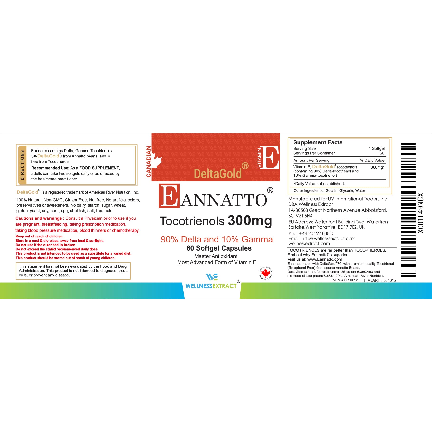 Foto 8 pulgar | Suplemento Wellness Extract Eannato de 60 Cápsulas-Venta Internacional