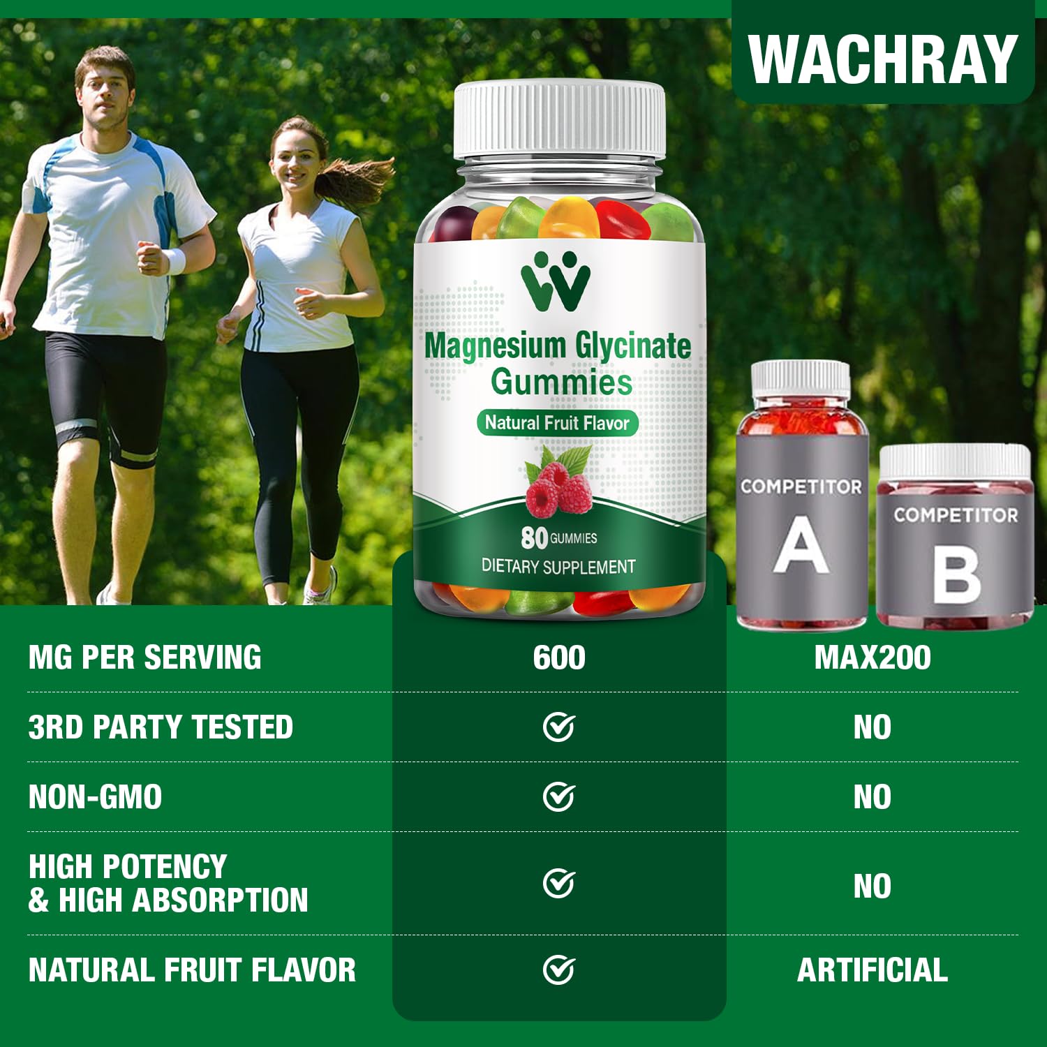 Foto 6 | Gomitas de Glicinato de Magnesio Wachray 400 Mg para Dormir - Venta Internacional