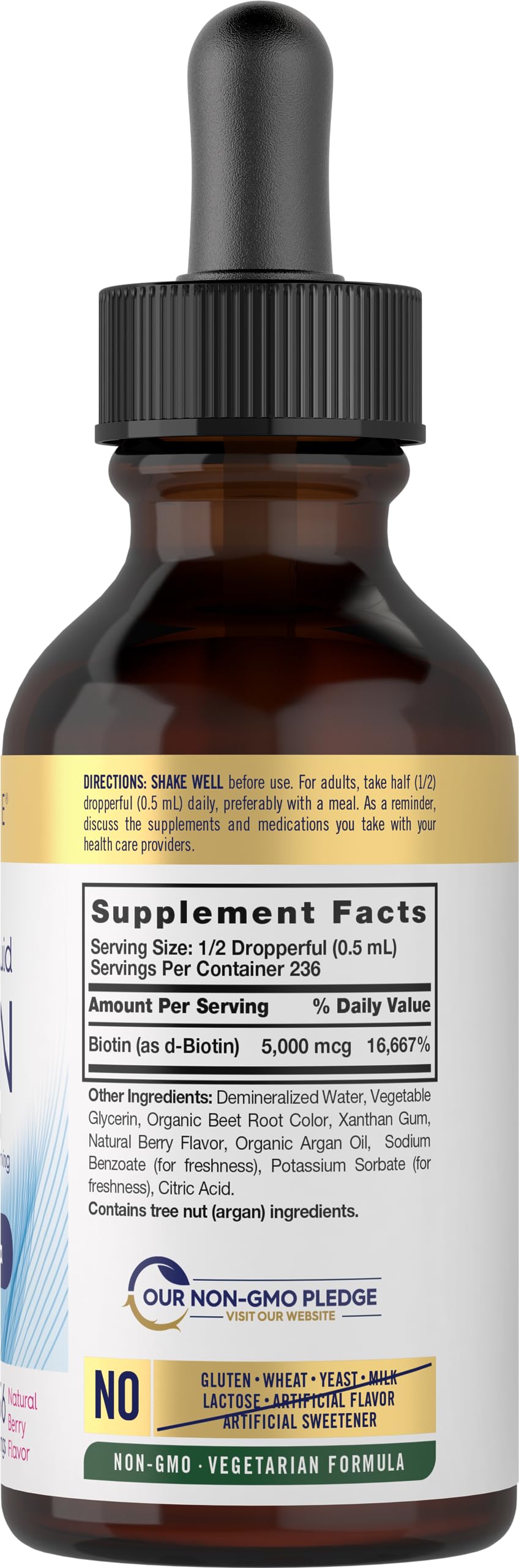 Foto 3 pulgar | Suplemento Carlyle Biotin Liquid Drops 5000 Mcg 120 Ml - Venta Internacional.